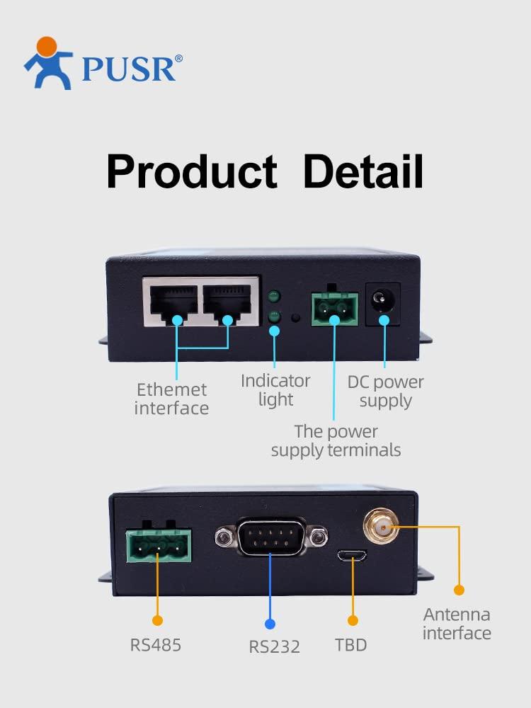 PUSR PUSR Industrial WiFi to 2 Ports Ethernet to Serial Converter Supports modbus RTU to TCP rs232 rs485 to WiFi ethernet Server USR-W630