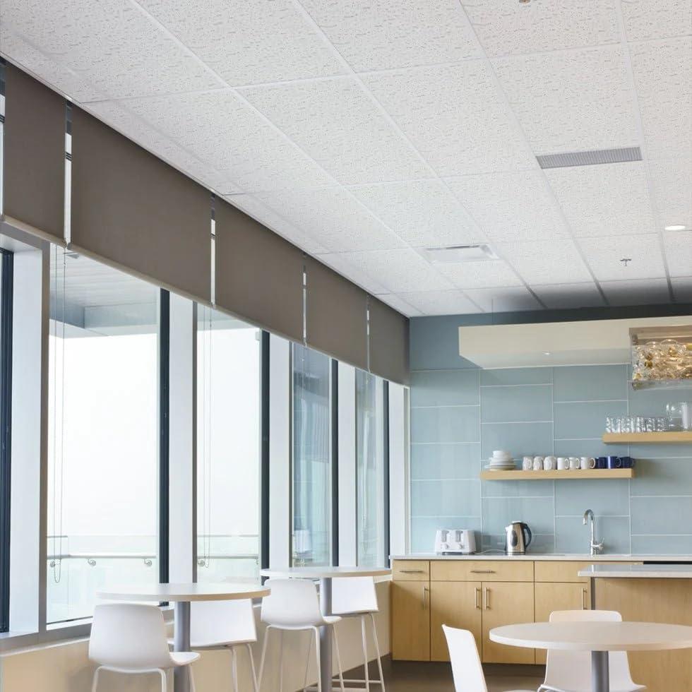 Armstrong Armstrong Ceiling Tiles; 2x2 Ceiling Tiles - 16 pcs White Ceiling Tiles; Acoustic Ceilings for Suspended Ceiling Grid; FISSURED 756