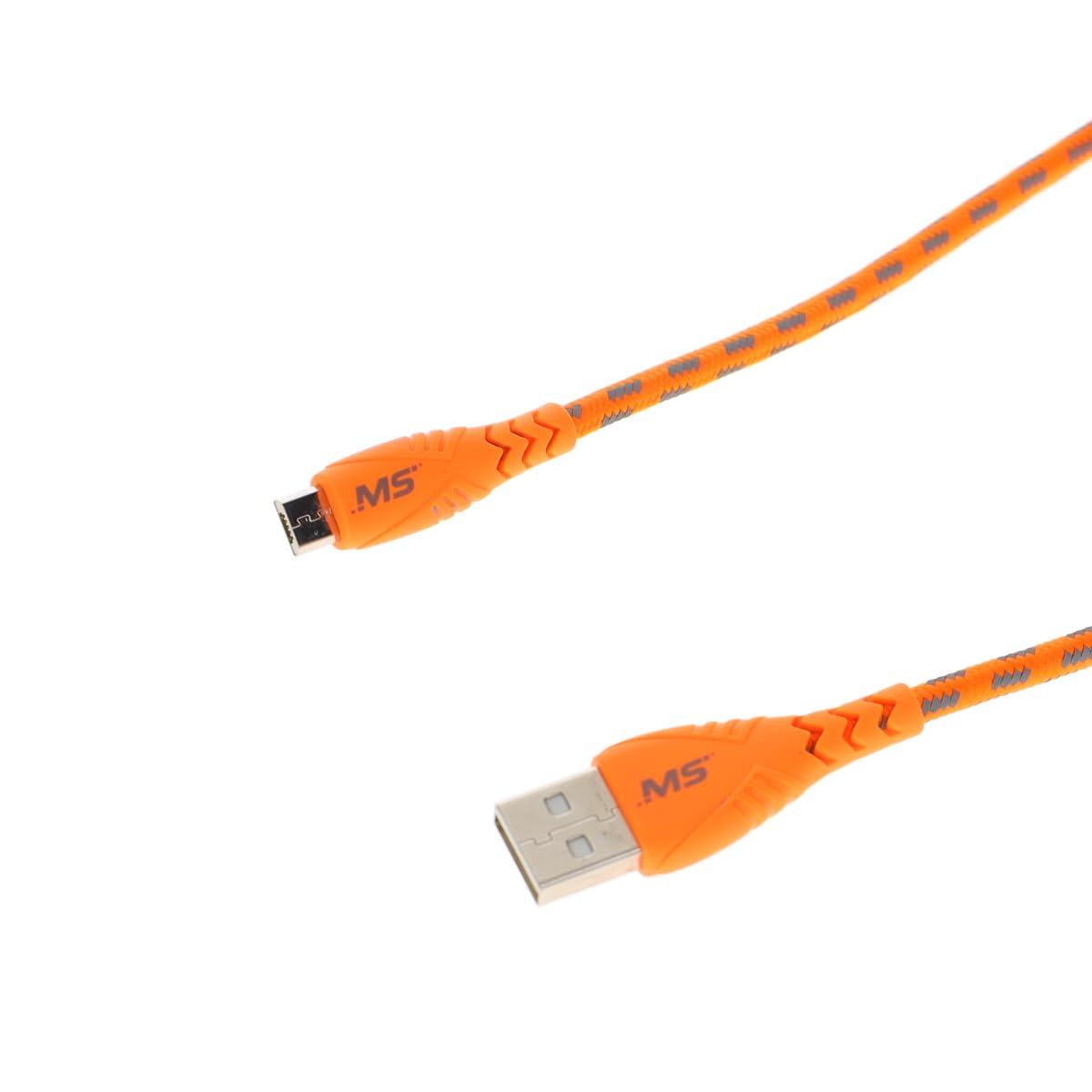 Mobile Spec Mobile Spec MB06714 10 Foot Micro to USB Hi-Visability Charge and Sync Cable - Orange