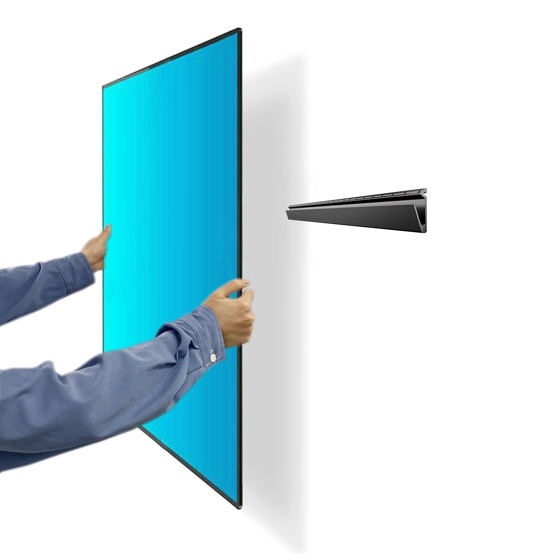 Auoace No Stud TV Wall Mount, 32-75 inch TVs Drywall Studless Bracket, No Damage, No Drill, Non Screws, 1 Minutes Easy Install TV Hanger fits VESA 100x100 to 600x400, Include Hardware Levels