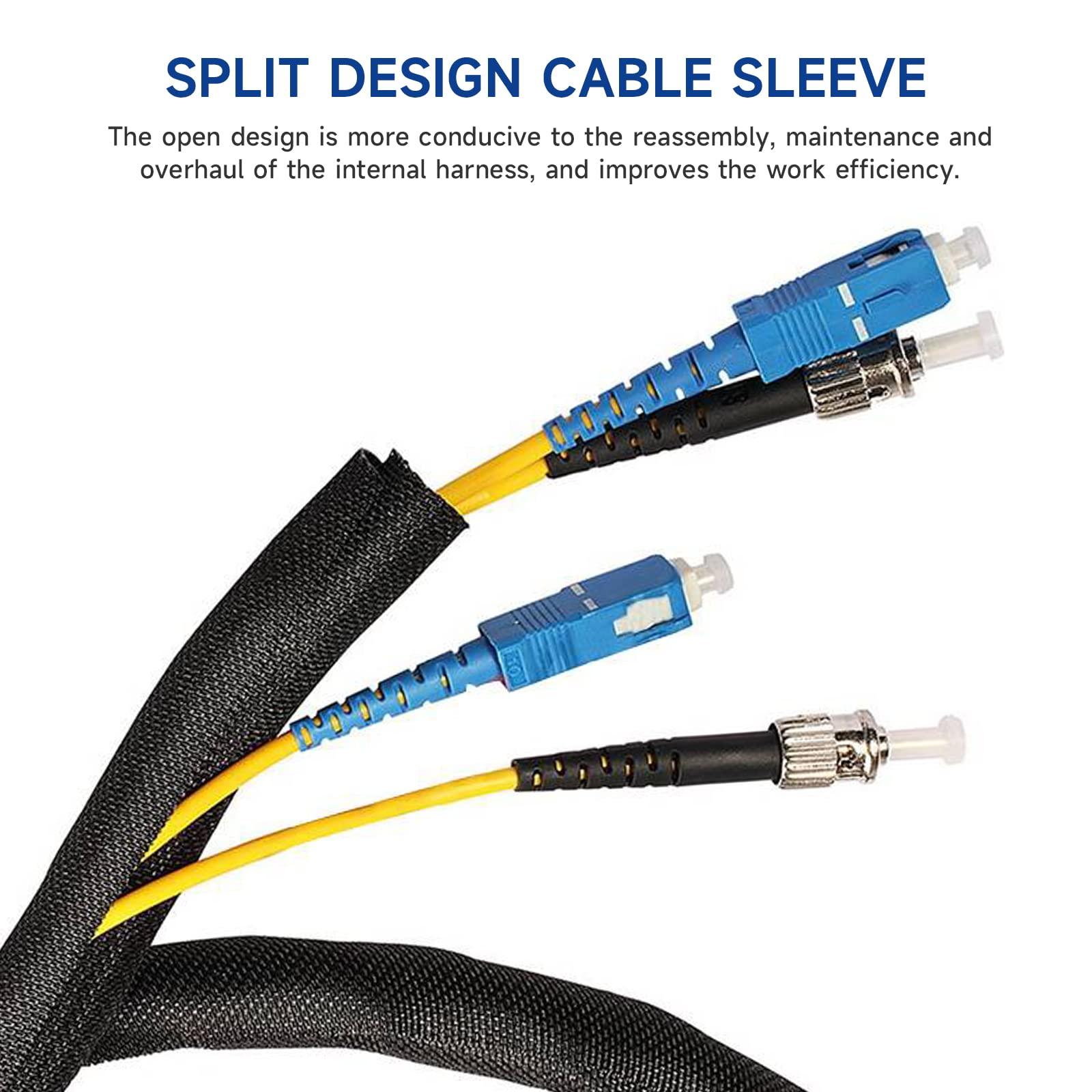 BuyUneed Braided Split Wire Loom Wrap Cable Sleeve Tube Harness Lot Sheathing Management Organize (3/8"-28ft)