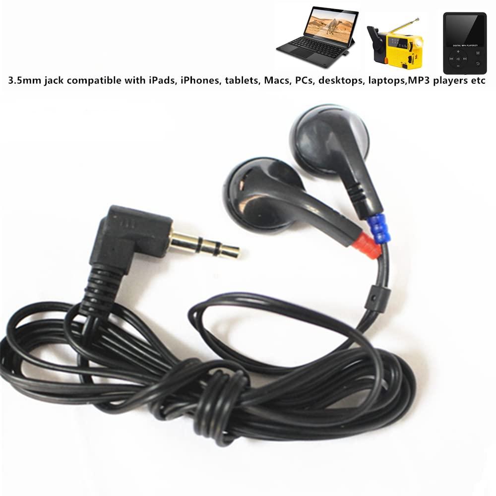 Saidbuds Saidbuds 100 Pack Bulk Classroom Earphones Disposable Earbuds Low Cost Headphones for Schools, Kids, Classrooms,Libraries (Black)