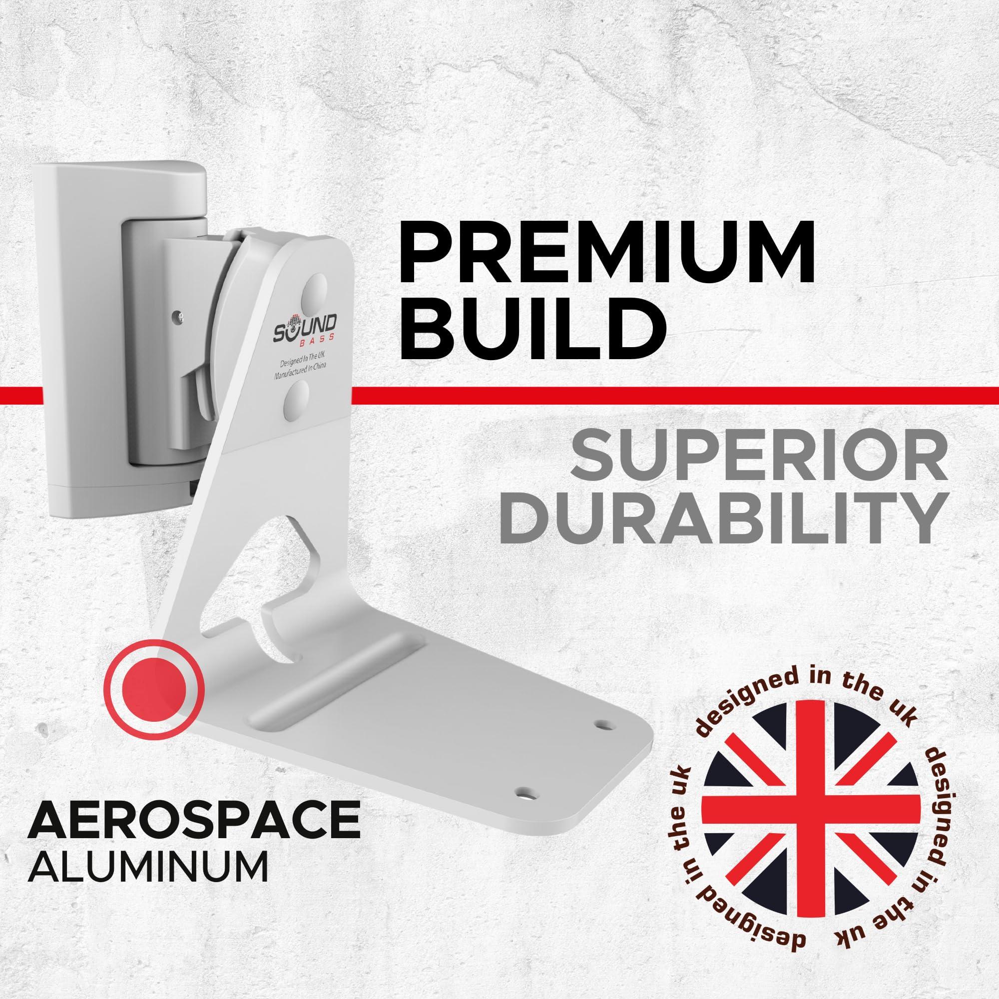 Sound Bass ERA300 Wall Mount Bracket, Tilt and Swivel, White, Twin (2pcs), Compatible with Sonos ERA 300, Effortless Installation, Includes Mounting Kit, Double, Pair