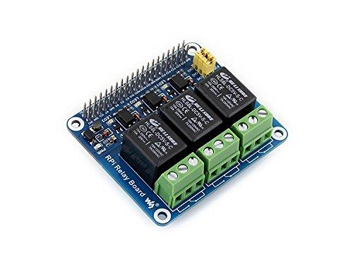 waveshare for Raspberry Pi Power Relay Board Expansion Board Module Three Channel(3-ch) for Raspberry Pi A+/B+/2B/3B/3B+/4B Loads up to 250VAC/5A,30VDC/5A
