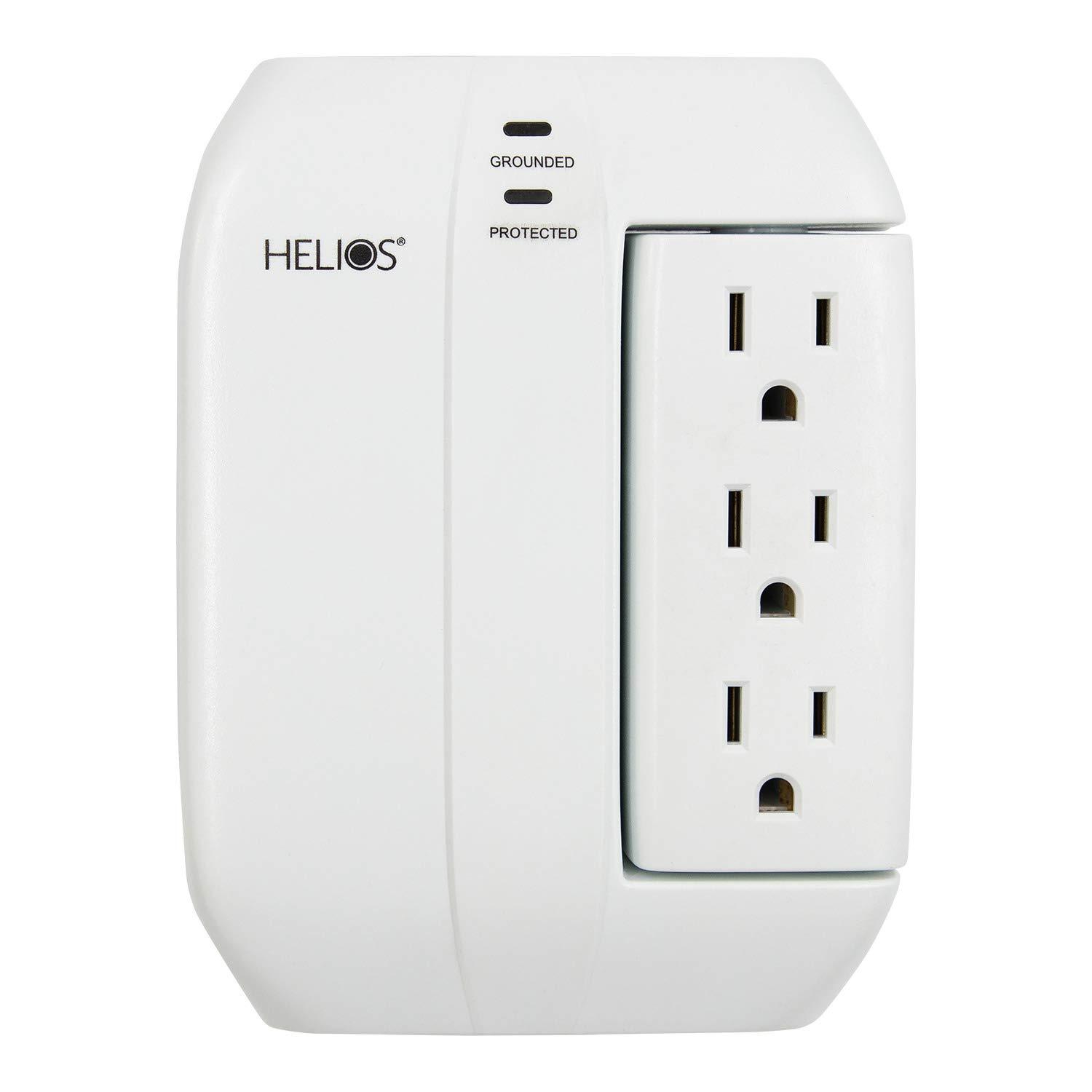 Helios Helios AS-HP-5R 5-Outlet Wall Tap Surge Protector with 2 USB Charging Ports