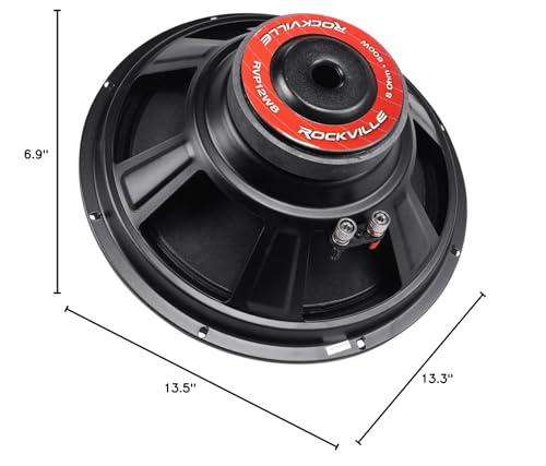 Rockville RockvilIe RVP12W8 600 Watt 12" Mid-Bass Driver Car Audio Speaker Mid-Range