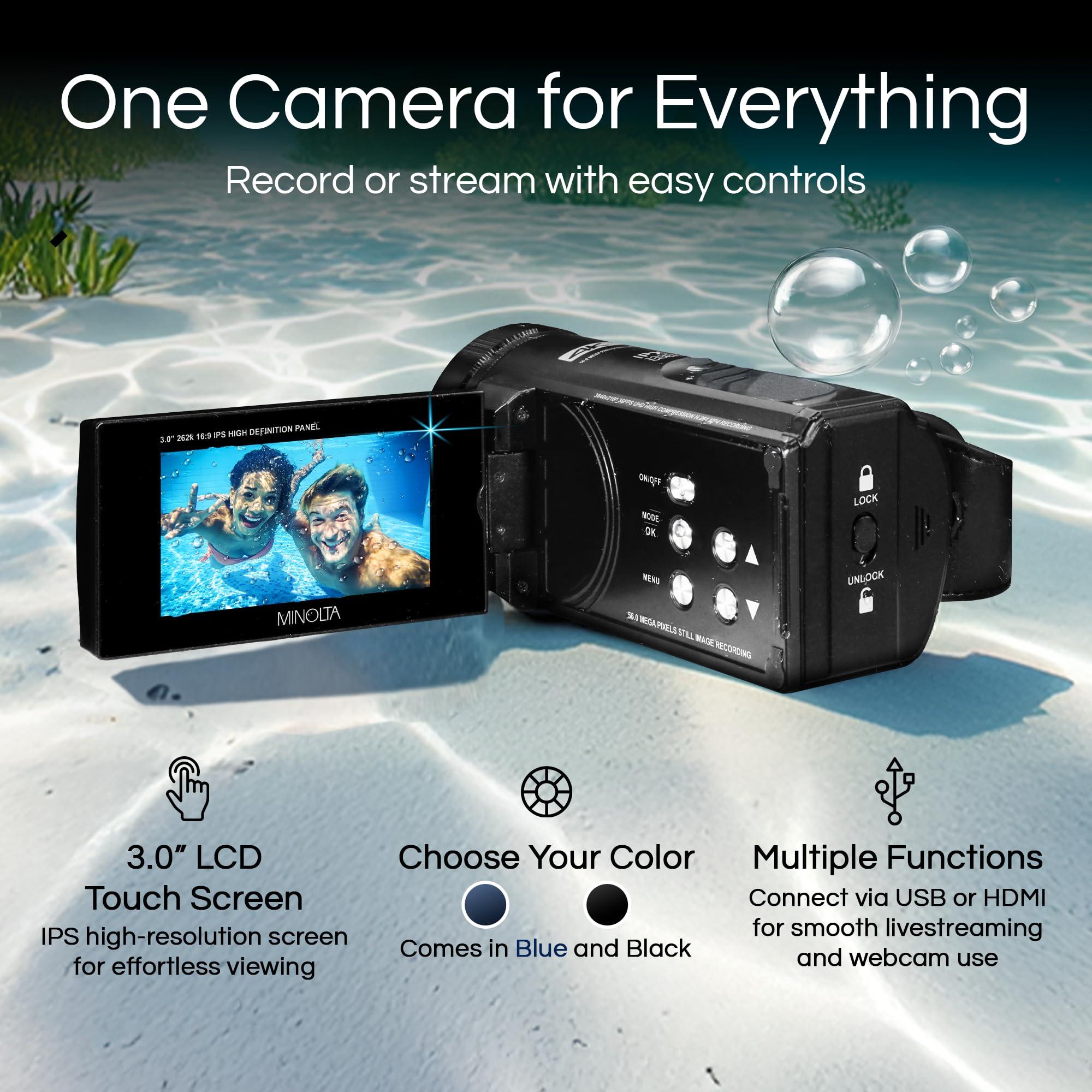 Minolta Minolta MN4K300WP 4K Ultra HD / 56 MP Waterproof Camcorder