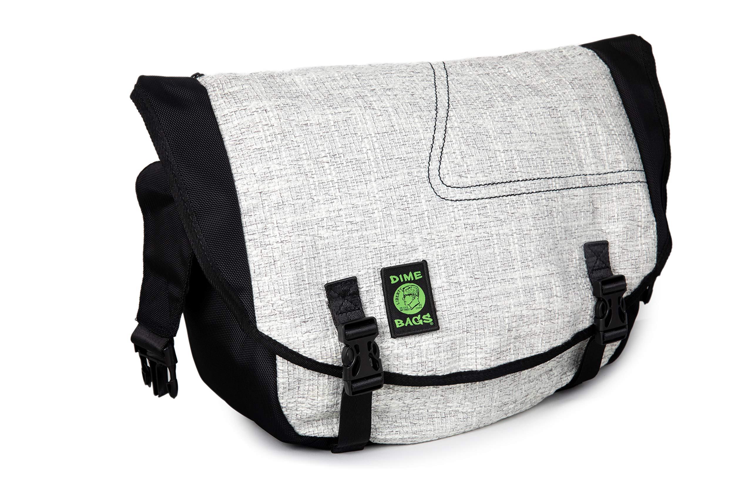 DIME BAGS DIME BAGS Messenger Bag, Laptop Carrying Case with Padded Interior, Crossbody Shoulder Bag for Computer with Durable Hempster Exterior, 11 Compartments for Organized Storage (Grey)