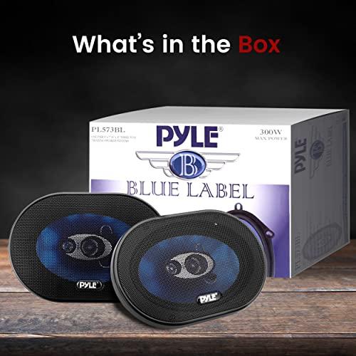 Pyle Pyle 5 x 7 Car Sound Speaker (Pair) - Upgraded Blue Poly Injection Cone 3-Way 300 Watts w/Non-fatiguing Butyl Rubber Surround 80-20Khz Frequency Response 4 Ohm & 1\" ASV Voice Coil - PL573BL, Apple
