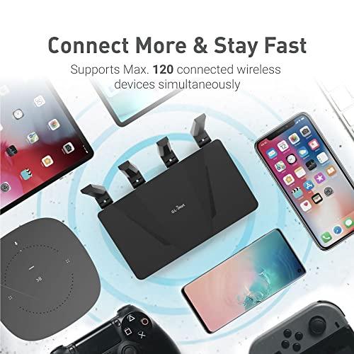 GL.iNet GL.iNet GL-AX1800(Flint) WiFi 6 Router -Dual Band Gigabit Wireless Internet Router | 5 x 1G Ethernet Ports | Up to 120 Devices | OpenVpn&WireGuard