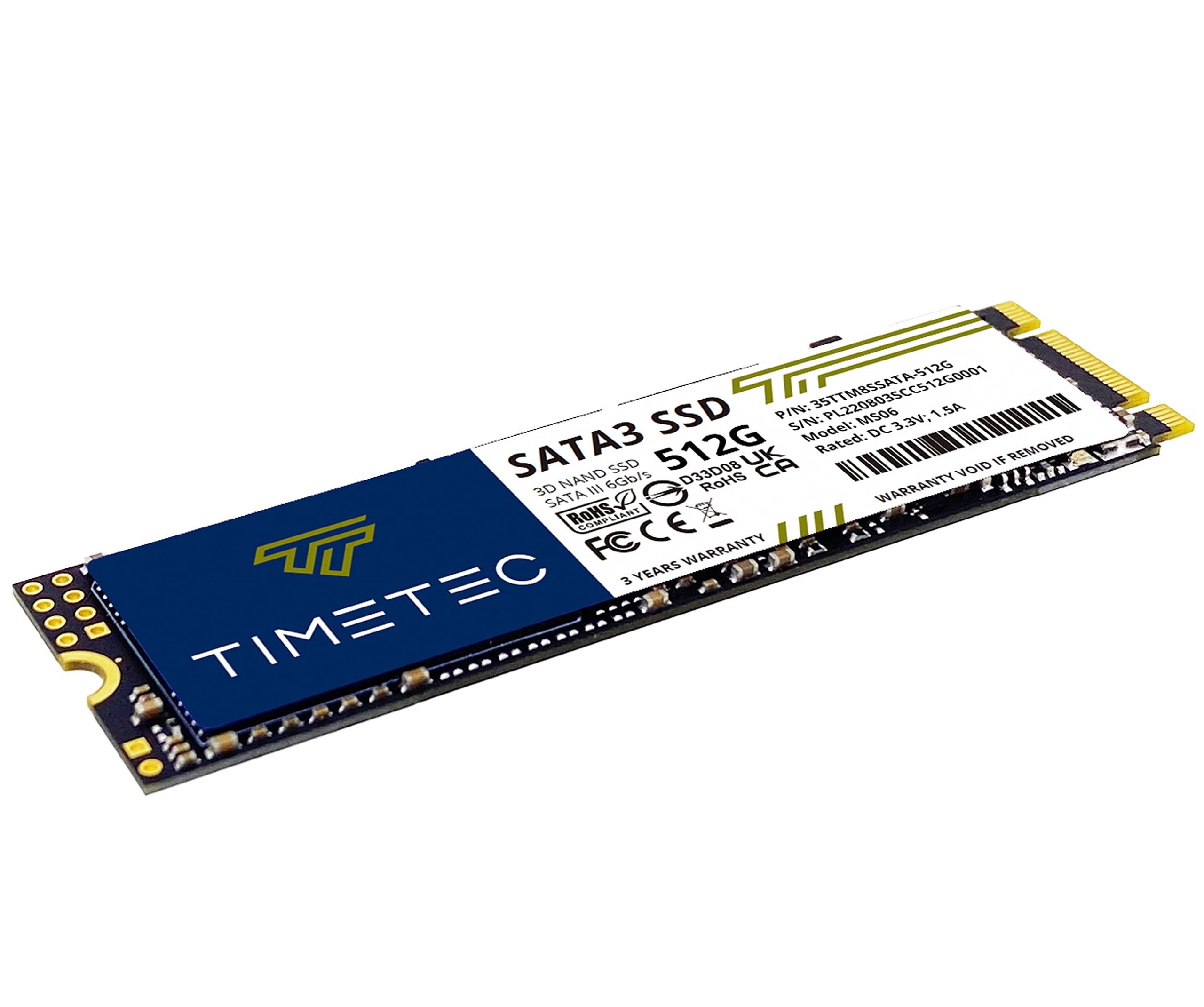 Timetec Timetec 512GBx2 (2 Pack) SSD 3D NAND SATA III 6Gb/s M.2 2280 NGFF Read Speed Up to 550MB/s SLC Cache Performance Boost Internal Solid State Drive for PC Computer Laptop and Desktop
