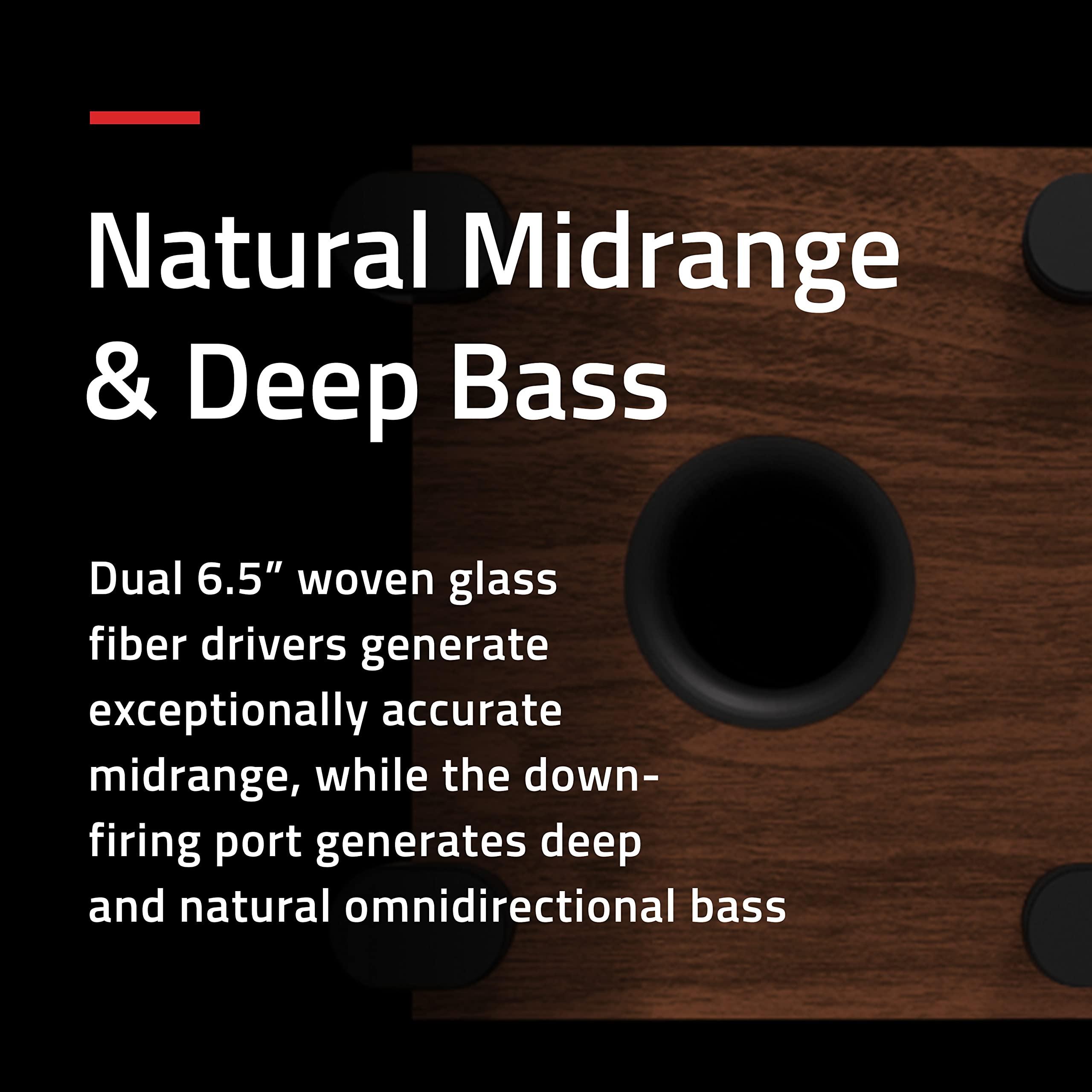 Fluance Fluance Ai81 Elite Powered 2-Way Floorstanding Tower Speakers, 150W Built-in Amplifier for 2.0 Stereo Music & Movie Listening, TV, Turntable, PC & Bluetooth - 2X RCA, Optical, Sub Out (White Walnut)