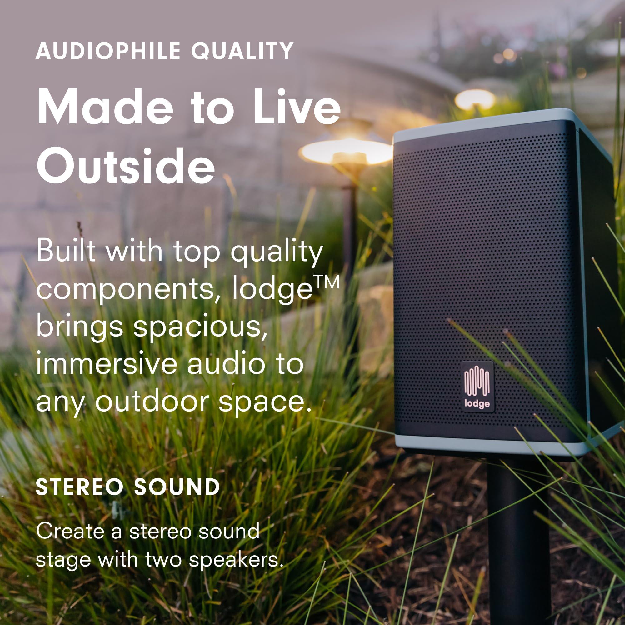 lodge lodge Solar Powered Bluetooth Speaker for Home, Patio, Outdoors - Rugged, Portable Wireless Self Charging - Waterproof 30-Hour Battery Life - Link Up to 30 Speakers - Loud 50 Watt Amp
