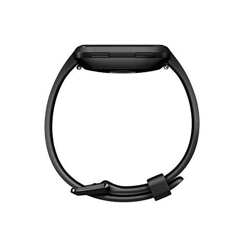Fitbit Fitbit Versa Smart Watch, Multisport Tracker, Black/Black Aluminium, One Size (S & L Bands Included) (Renewed)
