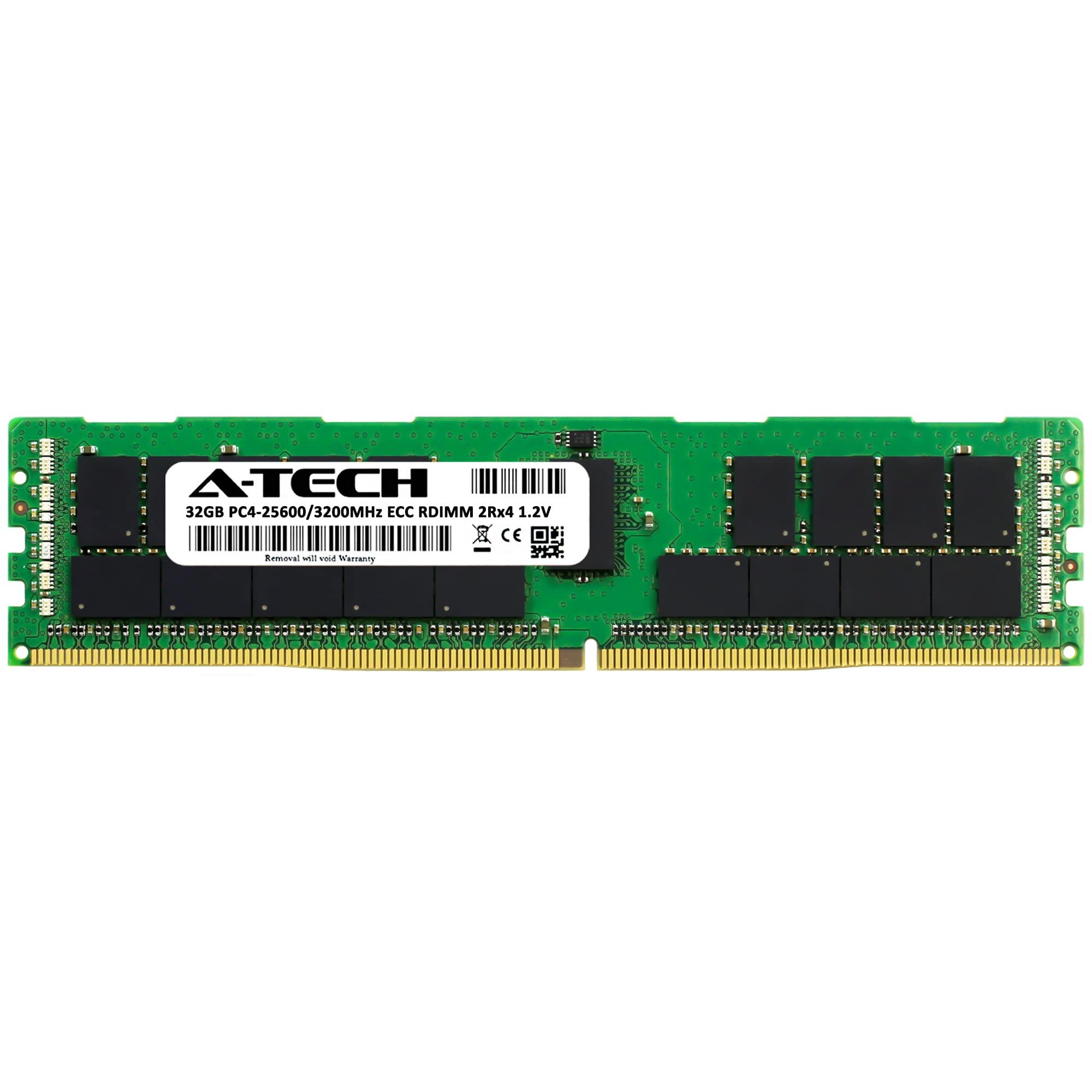 A-Tech A-Tech 32GB RAM Replacement for Dell SNP75X1VC/32G, SNP75X1VC/32VXR, AA783422, AA799087, AA810827, AB214252, 75X1V, 075X1V | DDR4 3200MHz PC4-25600 2Rx4 ECC Registered RDIMM Server Memory Module