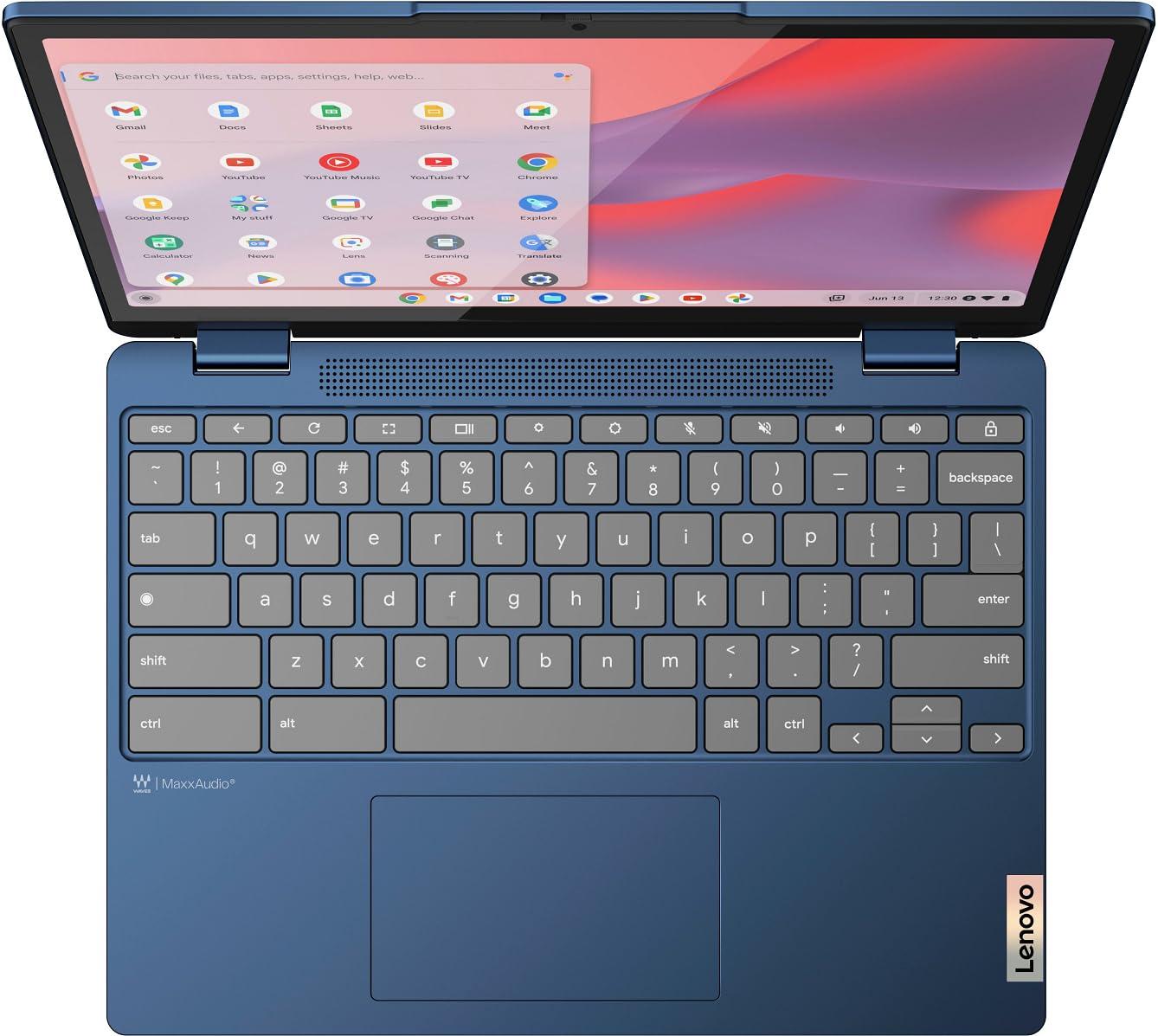 Lenovo Lenovo Flex 3 Chromebook 2-in-1 12.2" FHD+ Touchscreen Laptop (Intel N100, 4GB DDR5 RAM, 128GB (64GB eMMC + 64GB SD Card)) Student & Education, Webcam, NFC, HDMI, USB-C, IST Pen, Chrome OS, Blue