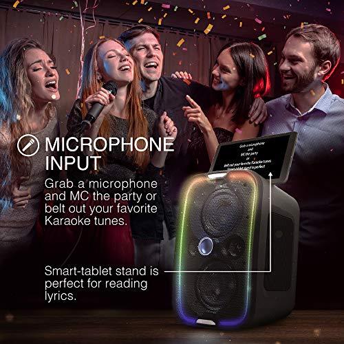 Brookstone Brookstone Bluetooth Speakers, IPX5 Waterproof Outdoor Speaker, Portable Bluetooth Speaker with LED Light Show, 60 Watt RMS Speaker, Wireless Charging Pad for Smartphone, Connect Multiple Speakers