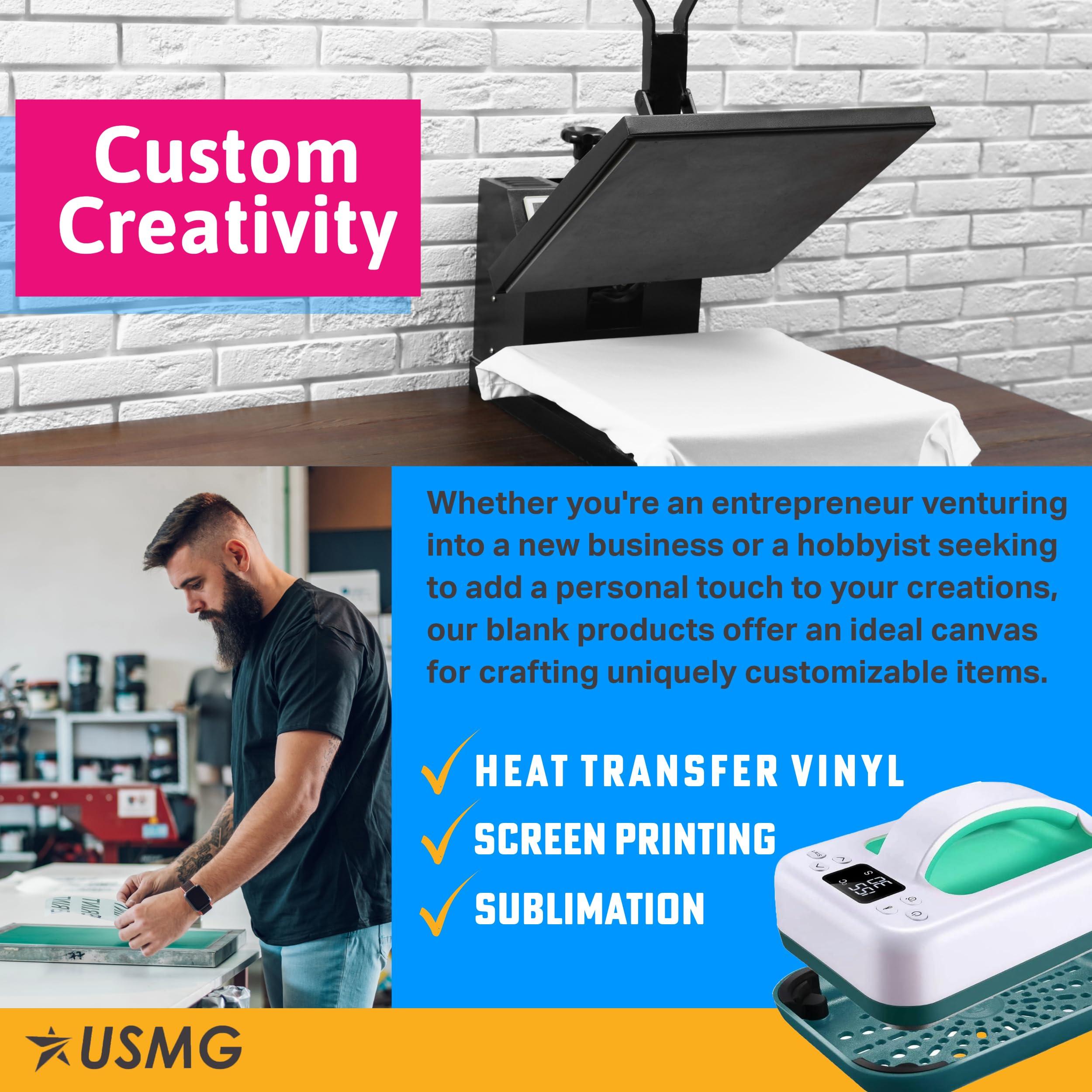 USMG 100 Pcs Bulk Blank Mouse Pads for Sublimation Printing, HTV, or Screen Printing (8.5 X 7.5)