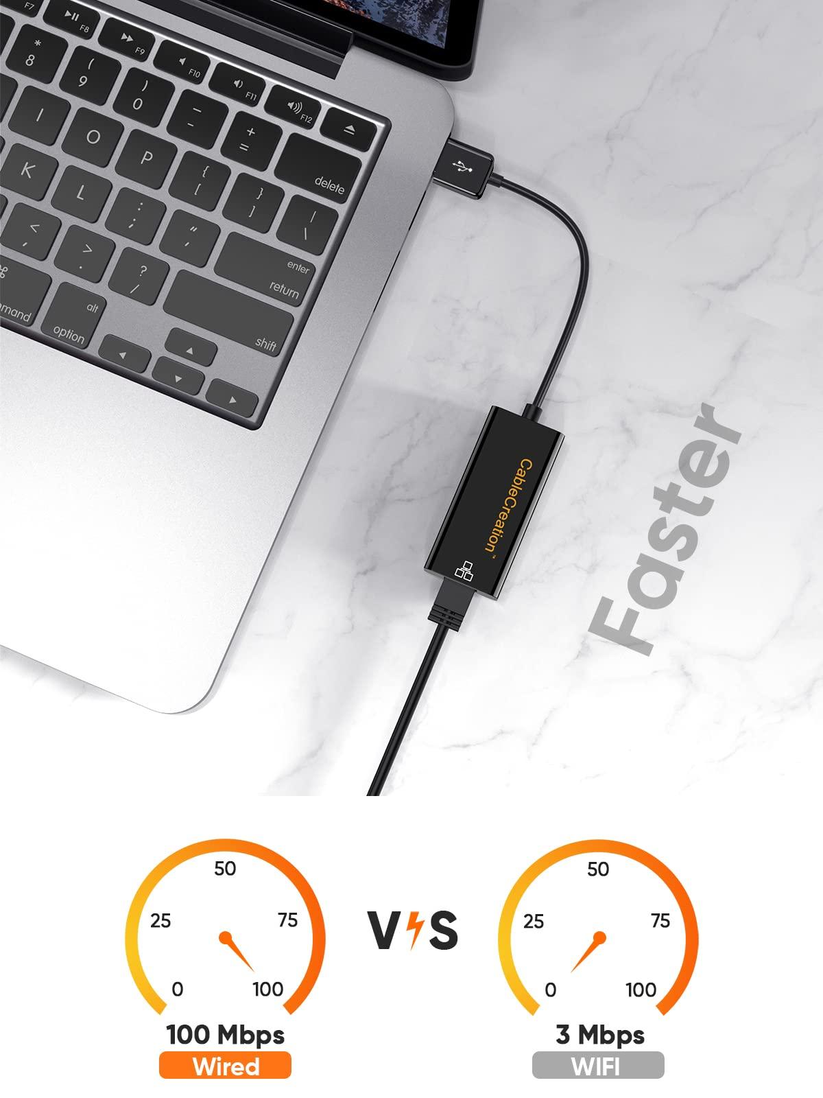 CableCreation CableCreation 2.5G Ethernet to USB Adapter, USB 3.0 Gigabit LAN Dongle,Wired Network to USB Convertor, Latest Internet rj45 to USB Adapter, for MacBook Windows 10,8.1, macOS X 10.6-10.15, Black