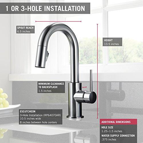 DELTA FAUCET Delta Faucet Trinsic Touch Bar Faucet, Matte Black Bar Faucet, Bar Sink Faucet Single Hole, Wet Bar Faucets with Pull Down Sprayer, Prep Sink Faucet, Touch2O Technology, Matte Black 9959T-BL-DST