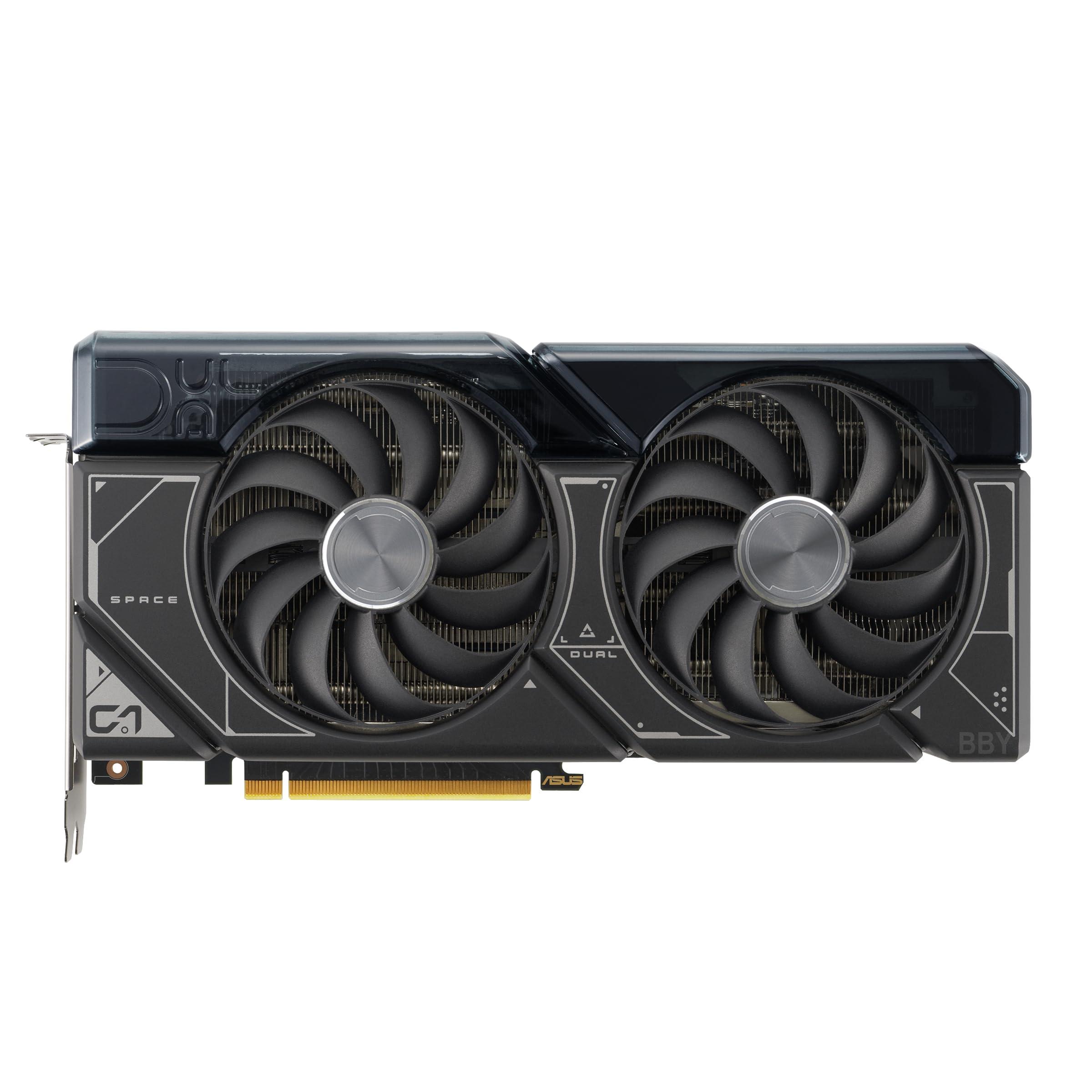 ASUS ASUS Dual GeForce RTX 4070 Super Graphics Card (PCIe 4.0, 12GB GDDR6X, DLSS 3, HDMI 2.1, DisplayPort 1.4a, 2.56-Slot Design, Axial-tech Fan Design, Auto-Extreme Technology, and More)