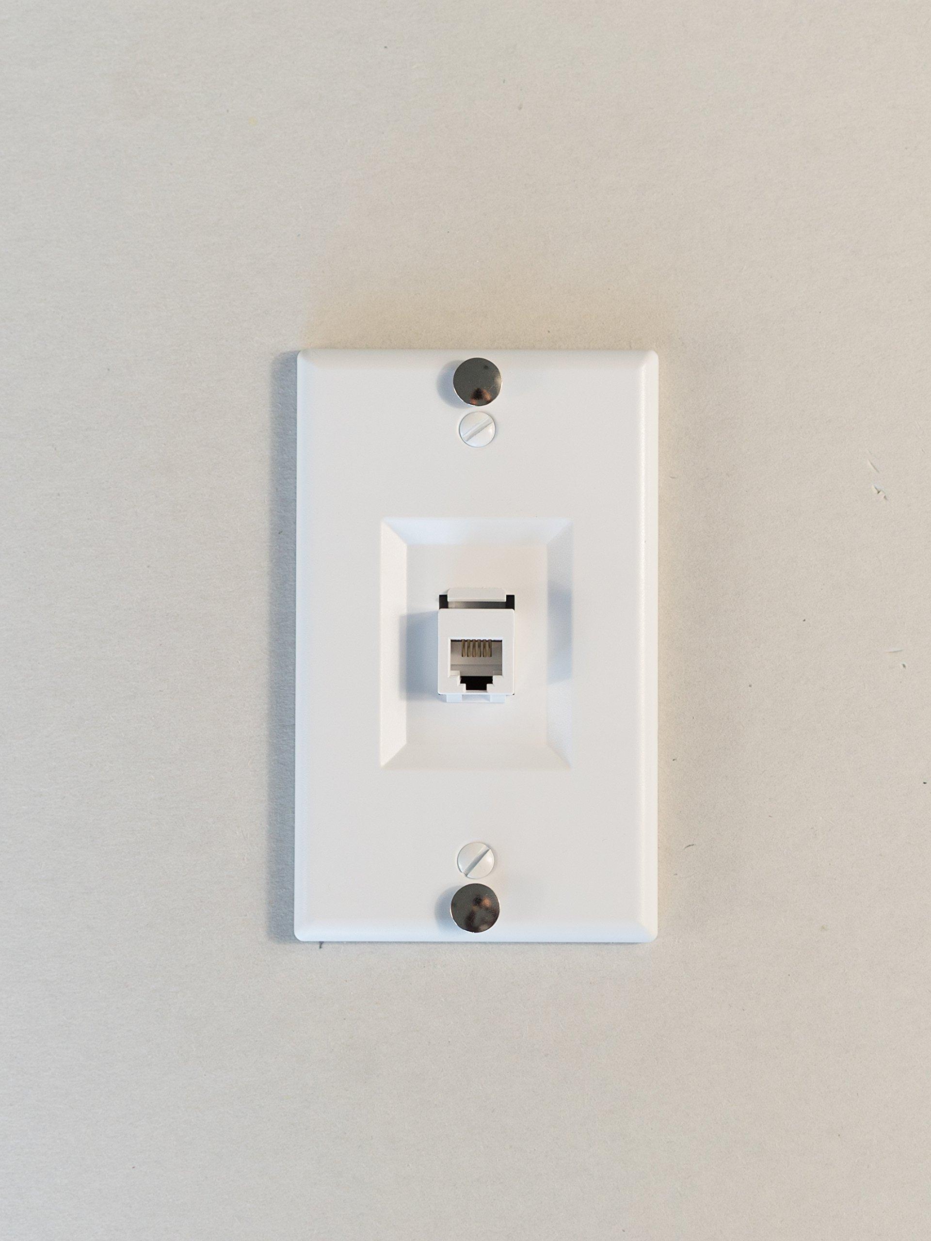 On-Q Legrand On-Q WP3467WH Phone Wall Plate, Keystone Wall Plate with Phone Jack Plate, Certified with UL Standards and CSA, White