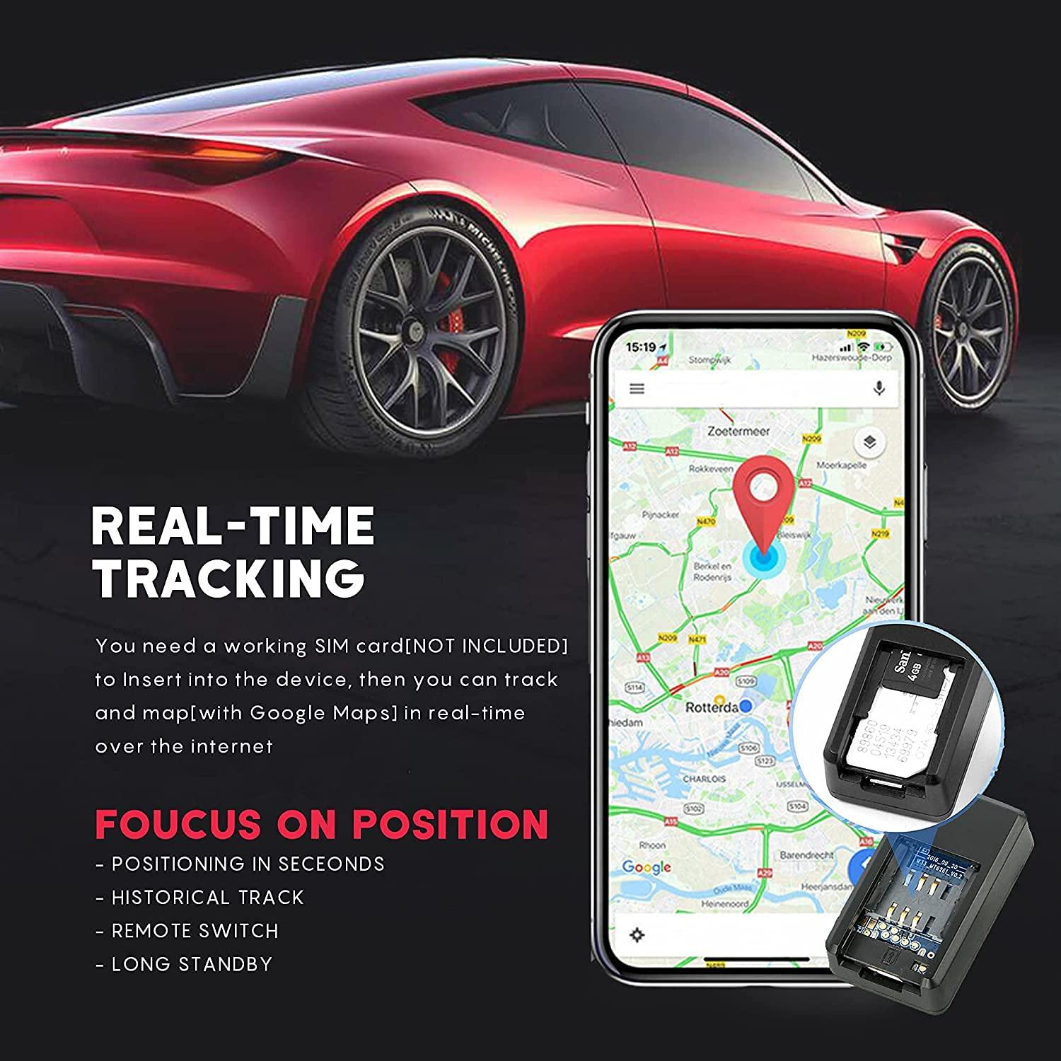 Vape and Wires Vape and Wires GPS Tracker for Vehicles, Mini Magnetic GPS Real time Car Locator, Full USA Coverage, No Monthly Fee, Long Standby GSM SIM GPS Tracker for Vehicle/Car/Person Model 2022A