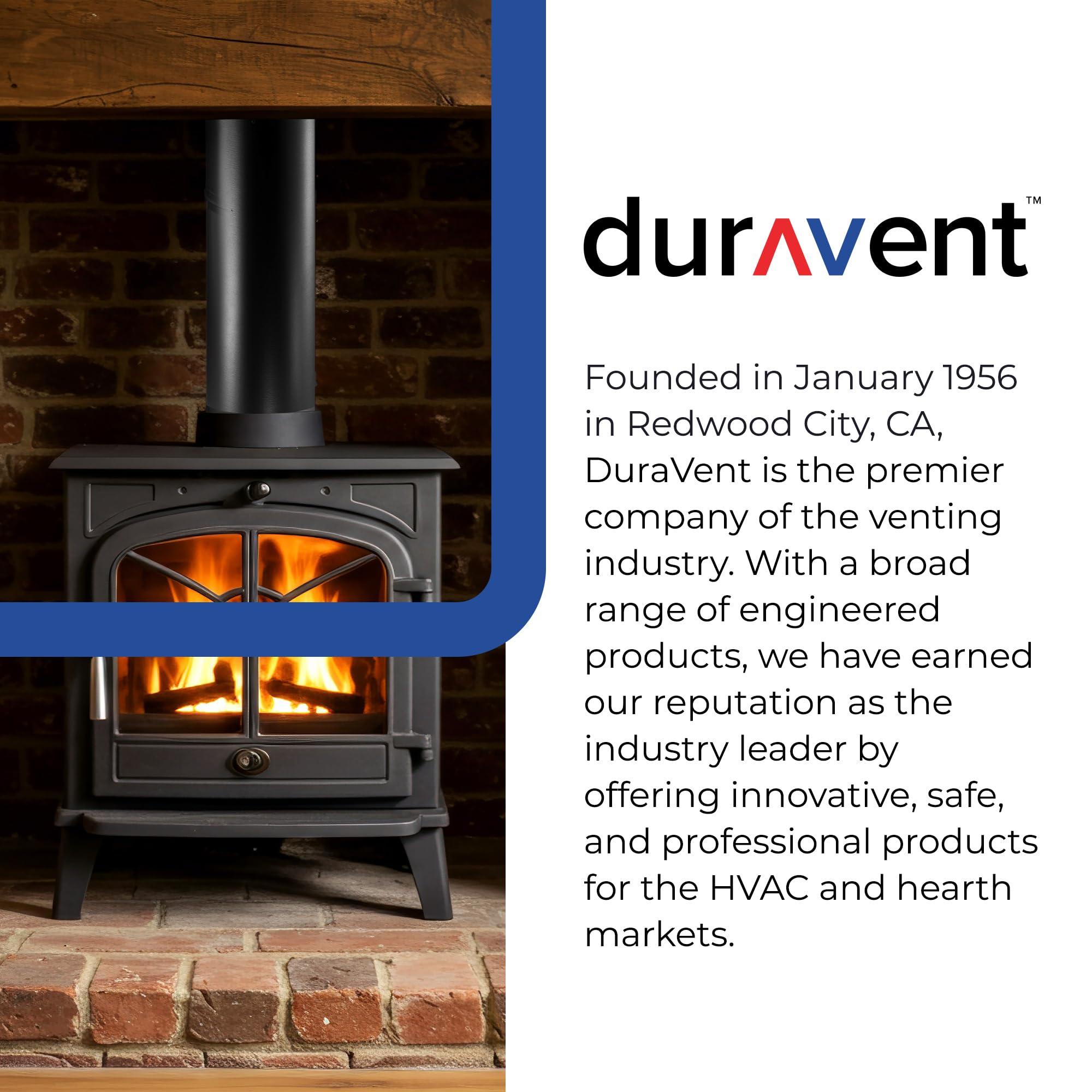 M & G Duravent, Inc. DuraVent 6 Inches 24 Gauge Steel Single Wall Air Insulated Damper Section As Wood Burning Stove Top Connecting Adapter, Black