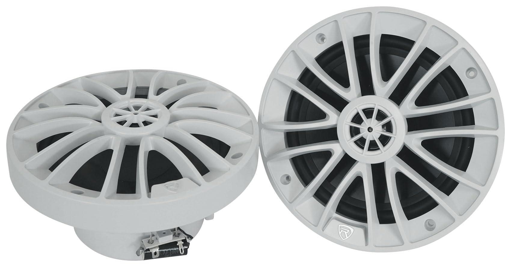 Rockville Rockville (6) RM-PREMIUM-65 White 6.5\" 600w Marine Boat Speakers - Crisp Sound!