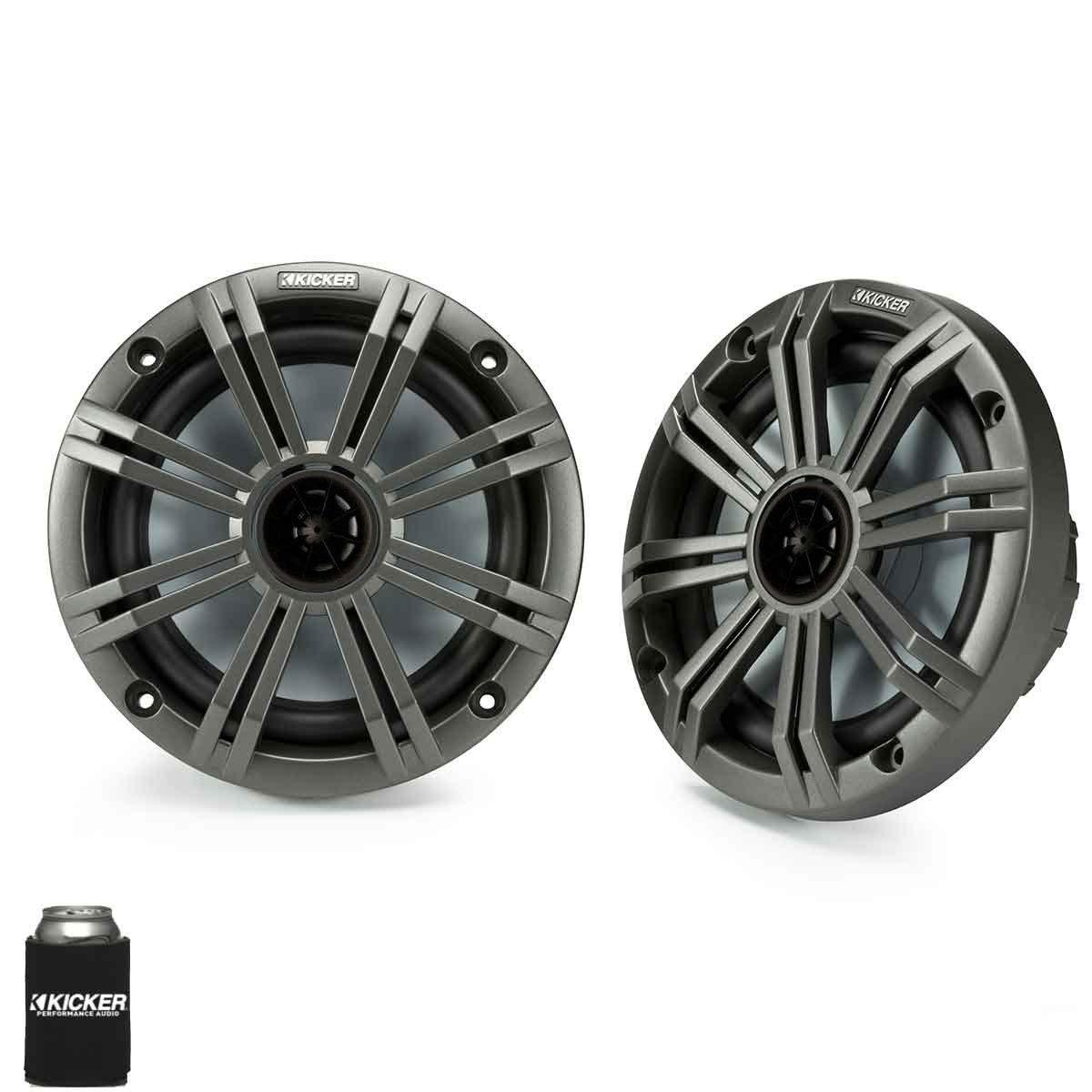 KICKER KICKER 6.5" Charcoal Marine Speakers (Qty-4) 2 Pairs of OEM Replacement Speakers