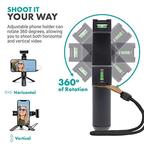 Movo Movo Wireless Microphone Smartphone Vlogging Kit with Mini Tripod and Rotating Phone Holder for Tripod - Wireless Lapel Microphone for iPhone and Android Smartphones, DSLR Camera, and More