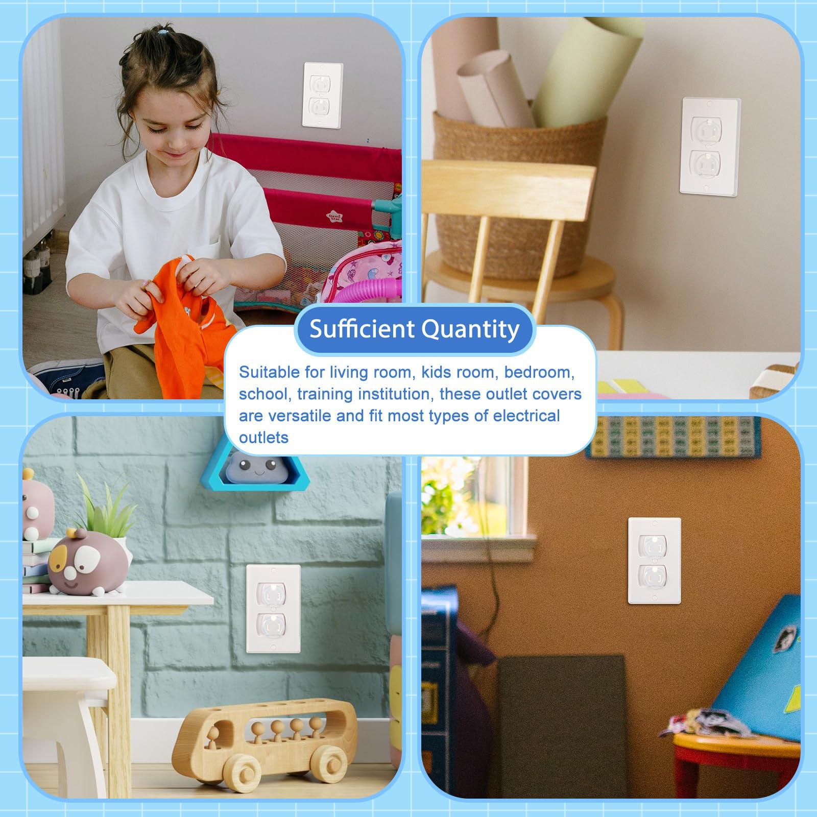 Thyle Thyle 100 Pcs Outlet Covers Bulk Child Baby Proofing Plug Covers for Electrical Outlets Easy Install Socket Sturdy Safe Secure Baby Proofing Kit for Home Office Bulk