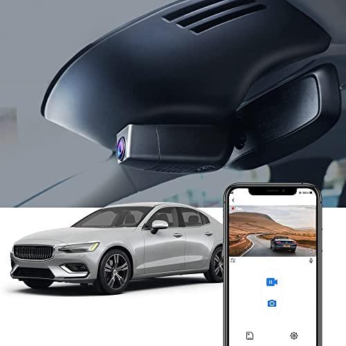 FITCAMX Fitcamx 4K Dash Cam Suitable for Volvo S60 V60 T5 T6 T8 B5 2022 2021 2020 2019, Integrated OEM Look, 2160P UHD Video Quality, Loop Recording WiFi, G-Sensor, Night Vision, Easy to Install, 64GB Card