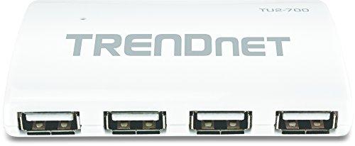 TRENDnet TRENDnet USB 2.0 7-Port High Speed Hub, 5V/2A Power Adapter, Up to 480 Mbps USB 2.0 Connection Speeds, 10 Watts Total Power, Compatible with Windows, Mac, and Linux, White, TU2-700