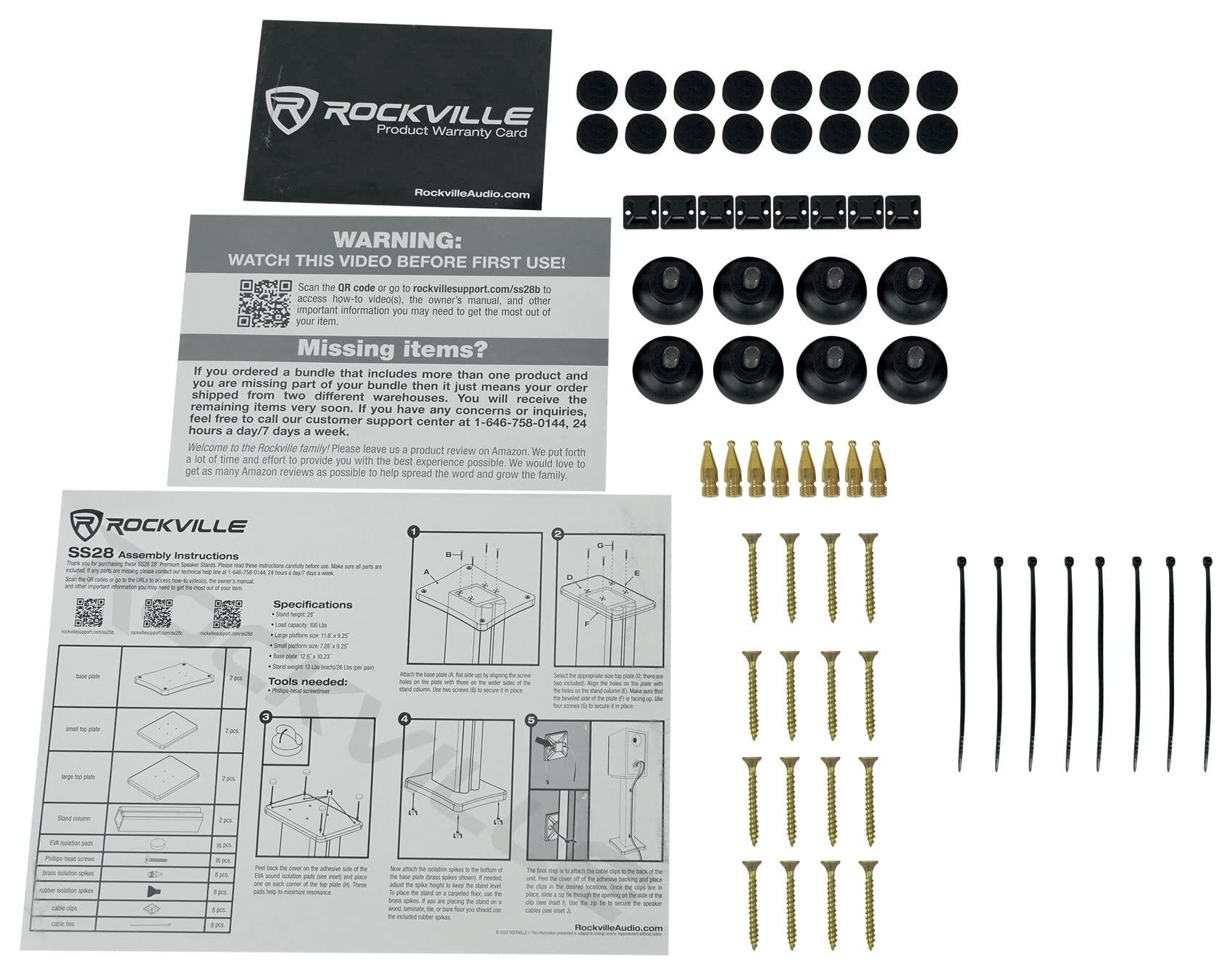 Rockville Rockville ELITE-5B 5.25" Bookshelf Speakers w/Bluetooth/Optical+28" Black Stands