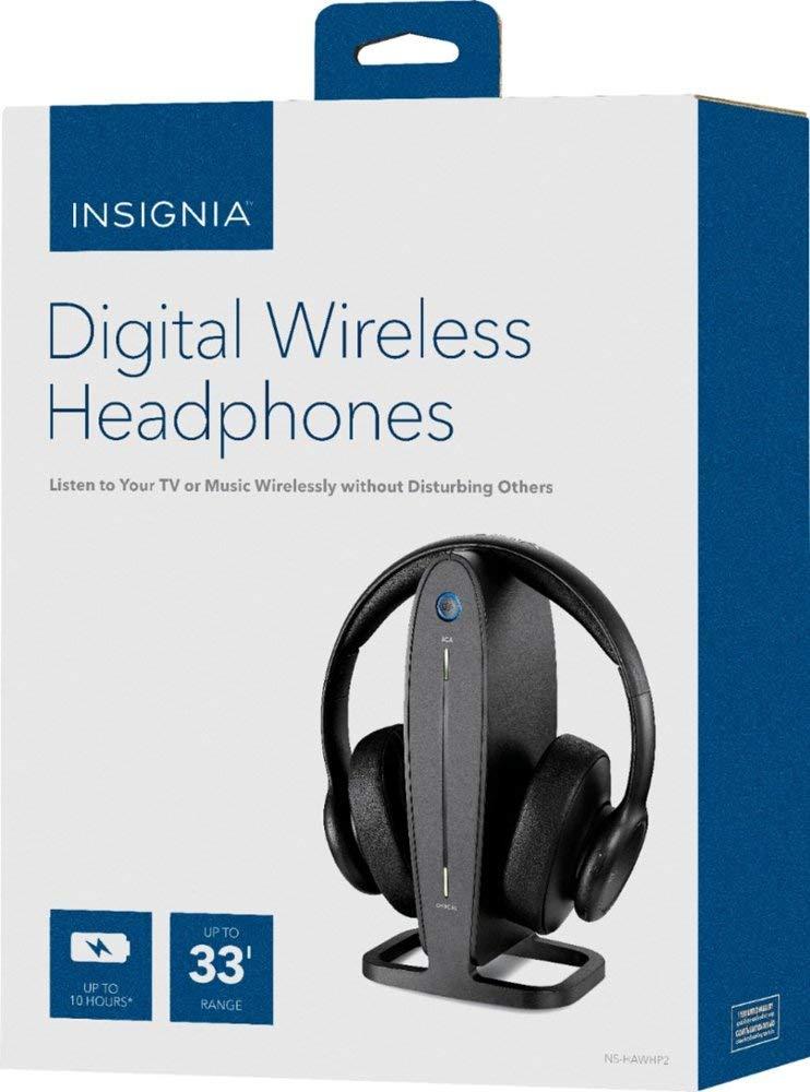 INSIGNIA Insignia - NS-HAWHP2 RF Wireless Over-The-Ear Headphones - Black