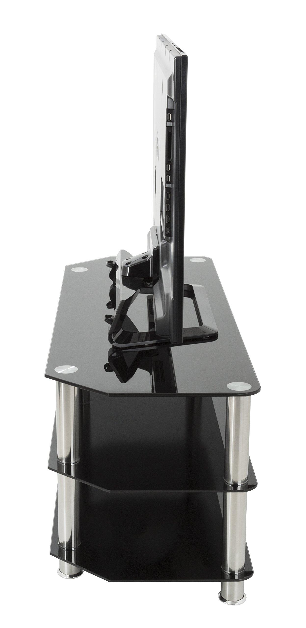 AVF AVF Transitional Steel and Glass TV Stand for up to 50\" TVs in Black/Chrome