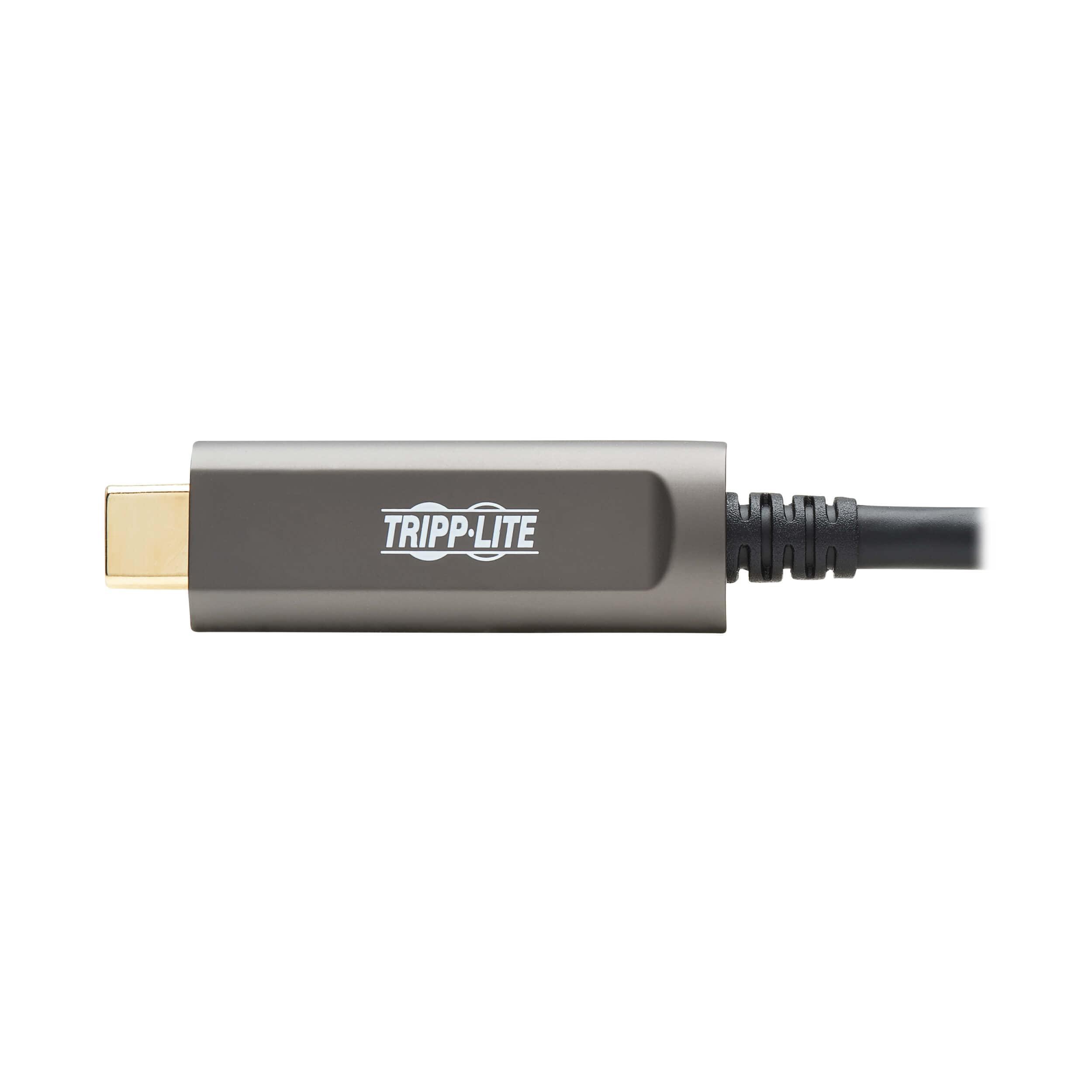 Tripp Lite Tripp Lite USB-C Fiber (10 Gbps) Data Cable, USB 3.2 Active Optical Cable, Male to Male, Black, Plenum-Rated for in Wall & Ceiling Installations, 33 Feet / 10 Meters, 3-Year Warranty (U420F-10M-D3)