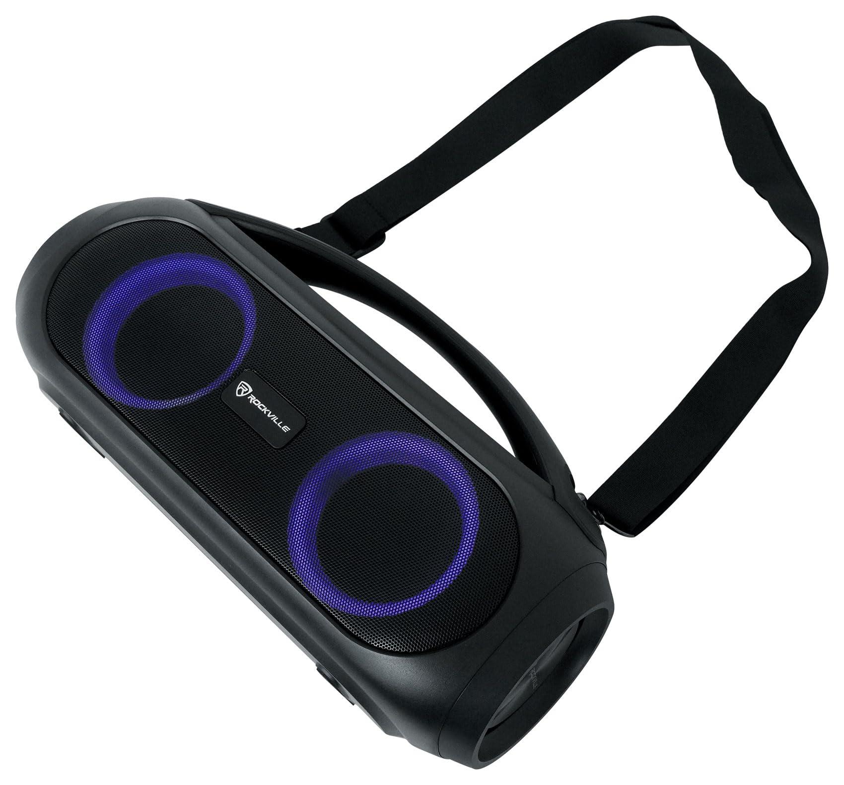 Rockville Rockville (2) GO Party MAX BASS Portable LED Bluetooth Speakers w/Wireless Link