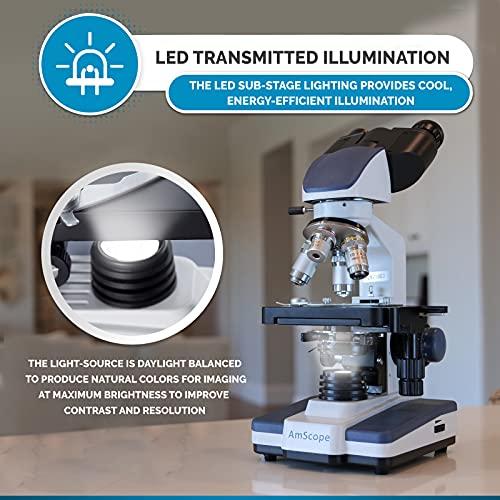 AmScope AmScope 40X-1000X LED Lab Binocular Compound Microscope and 10MP Camera