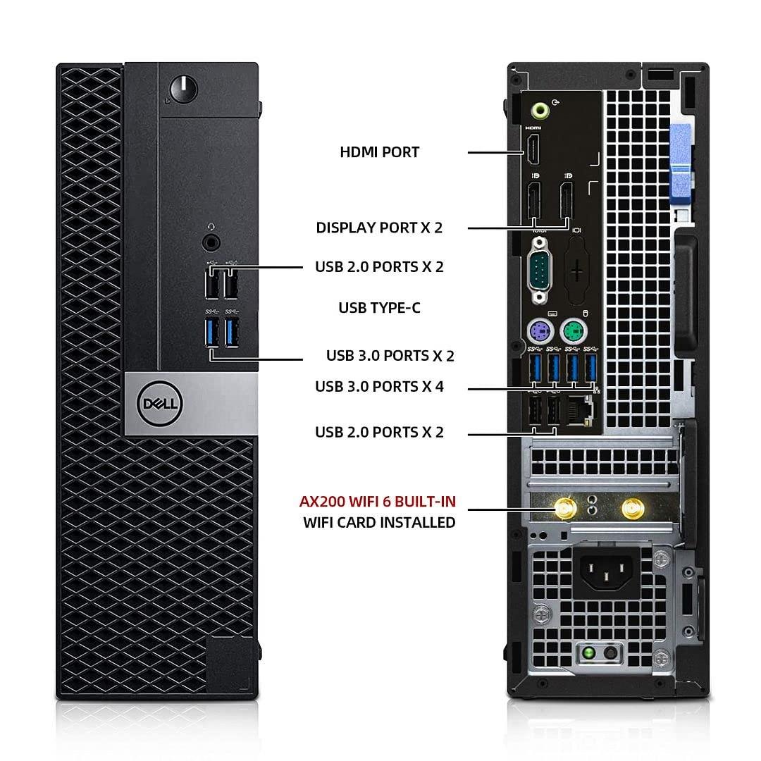 Dell Dell OptiPlex 7040 Desktop Computers PC,i7-6700 3.4GHz,16GB Ram 256GB M.2 NVMe SSD+2TB HDD,Intel AX200 Built-in WiFi 6 Bluetooth 5.2,Refubished Computer HDMI,TJJ Large Mouse Pad,Windows 10 (Renewed)