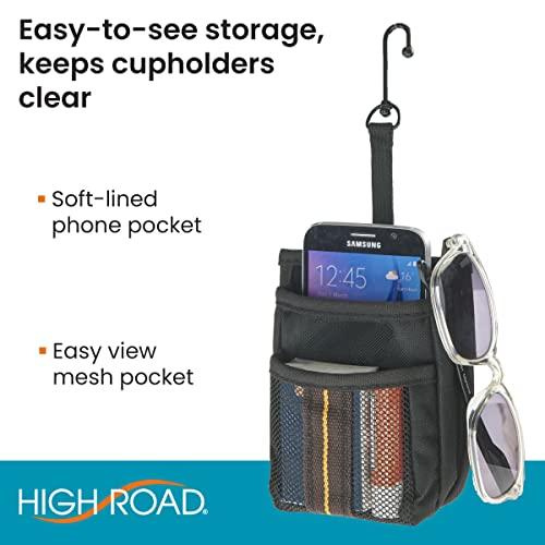 High Road High Road Air Vent Mount Car Cell Phone Holder with Soft Lined Back Pocket and Front Mesh Storage Pocket