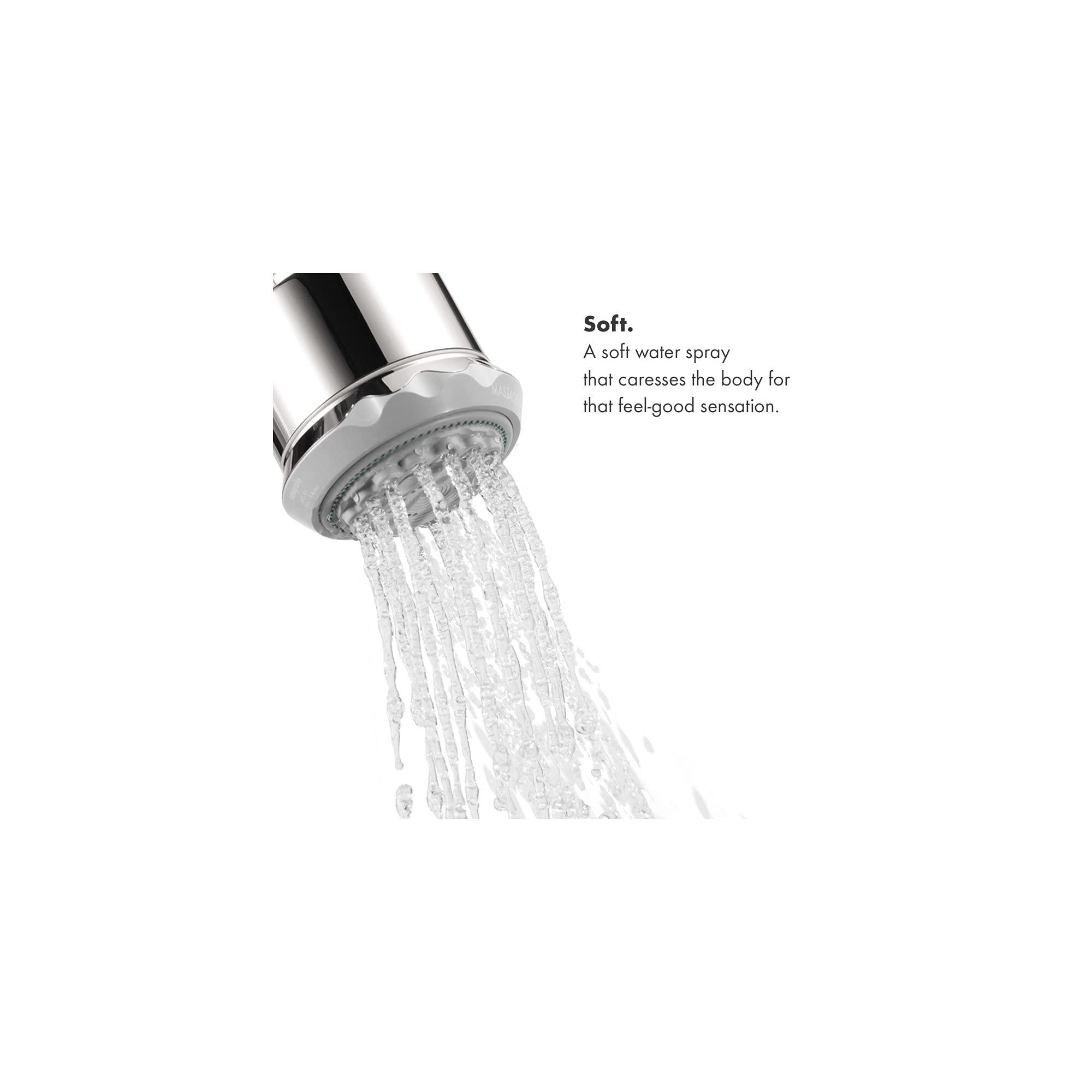 hansgrohe hansgrohe Clubmaster 4-inch Easy Clean Easy Install Showerhead Modern 3-Spray Full, Pulsating Massage, Soft spray with QuickClean in Polished Nickel, 28496831