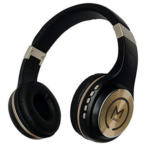 Morpheus 360 Morpheus 360 Bluetooth Headphones, Wireless Headphones Over Ear, Wireless Headset with Microphone, Black with Gold Accents, Comfortable Design HP5500G