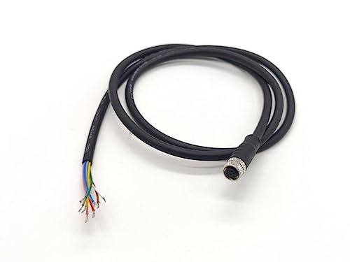 Elecbee Elecbee M8 Connector Female Straight Single Ended Cable 1Meter Length (A Code 8 Pin)
