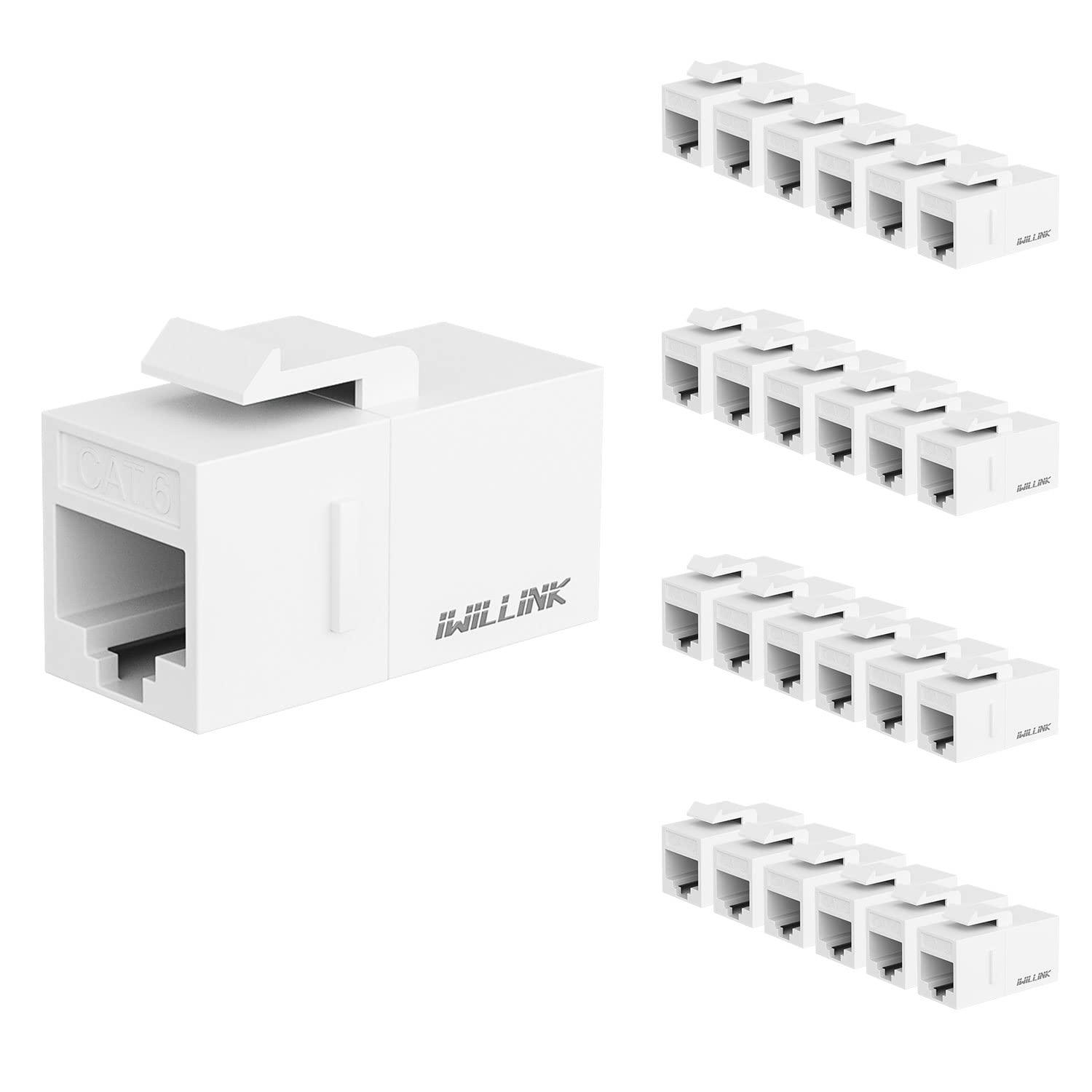 iwillink Iwillink (1-Pack) 3-Port Ethernet Wall Plate and (25-Pack) RJ45 Cat6 Keystone Coupler