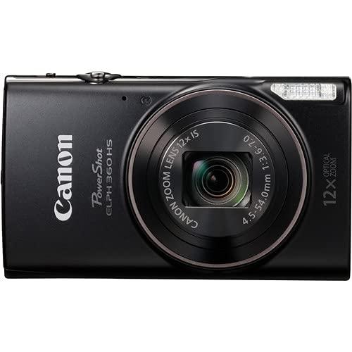 Canon Canon PowerShot ELPH 360 HS Digital Point and Shoot Camera (Black) Bundle with 32 GB Memory Card and More (Renewed)