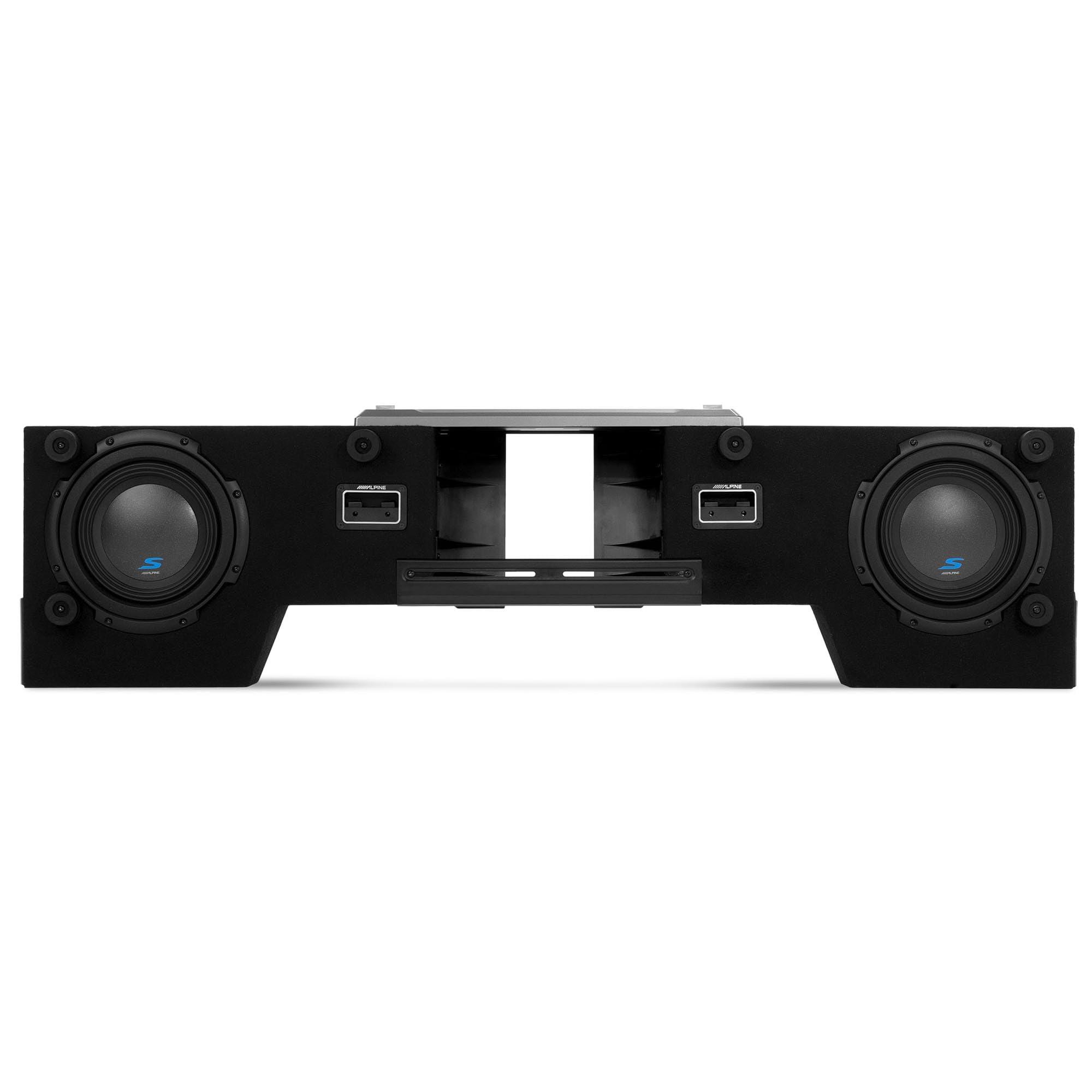 Alpine Alpine R2-DB8V-TRK Dual 8 Halo R-Series Preloaded Truck Subwoofer Enclosure with ProLink w/ R2-A75M Bundle