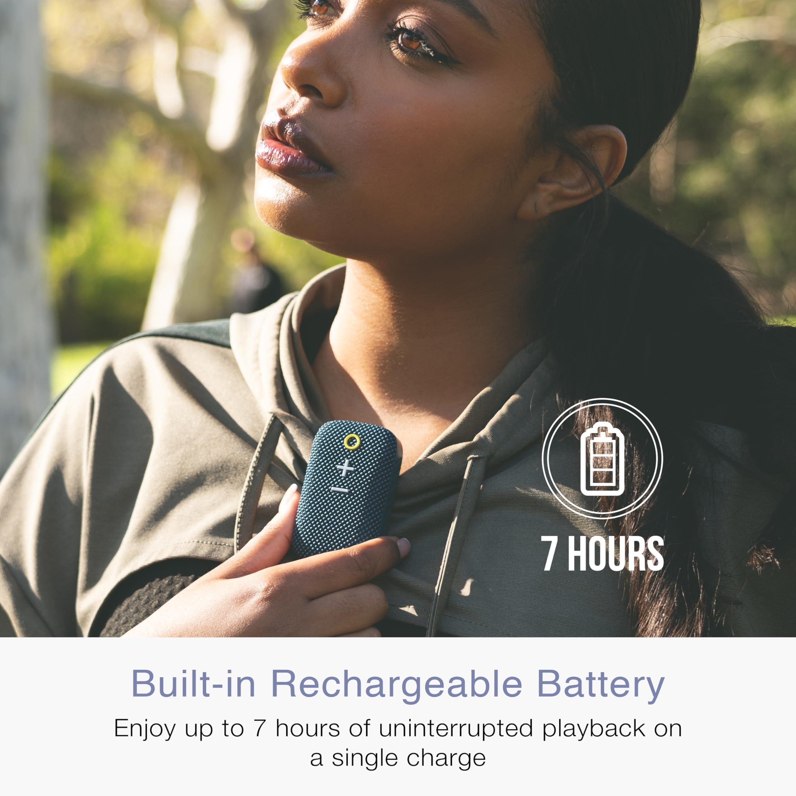 MEE audio MEE audio goSPKR Small Wearable Clip-on Bluetooth Speaker with IPX5 Water Resistance, Built-in Speakerphone with Microphone for Hands-Free Calls, Compact Design, Can Connect Up to 2 in Stereo (Blue)