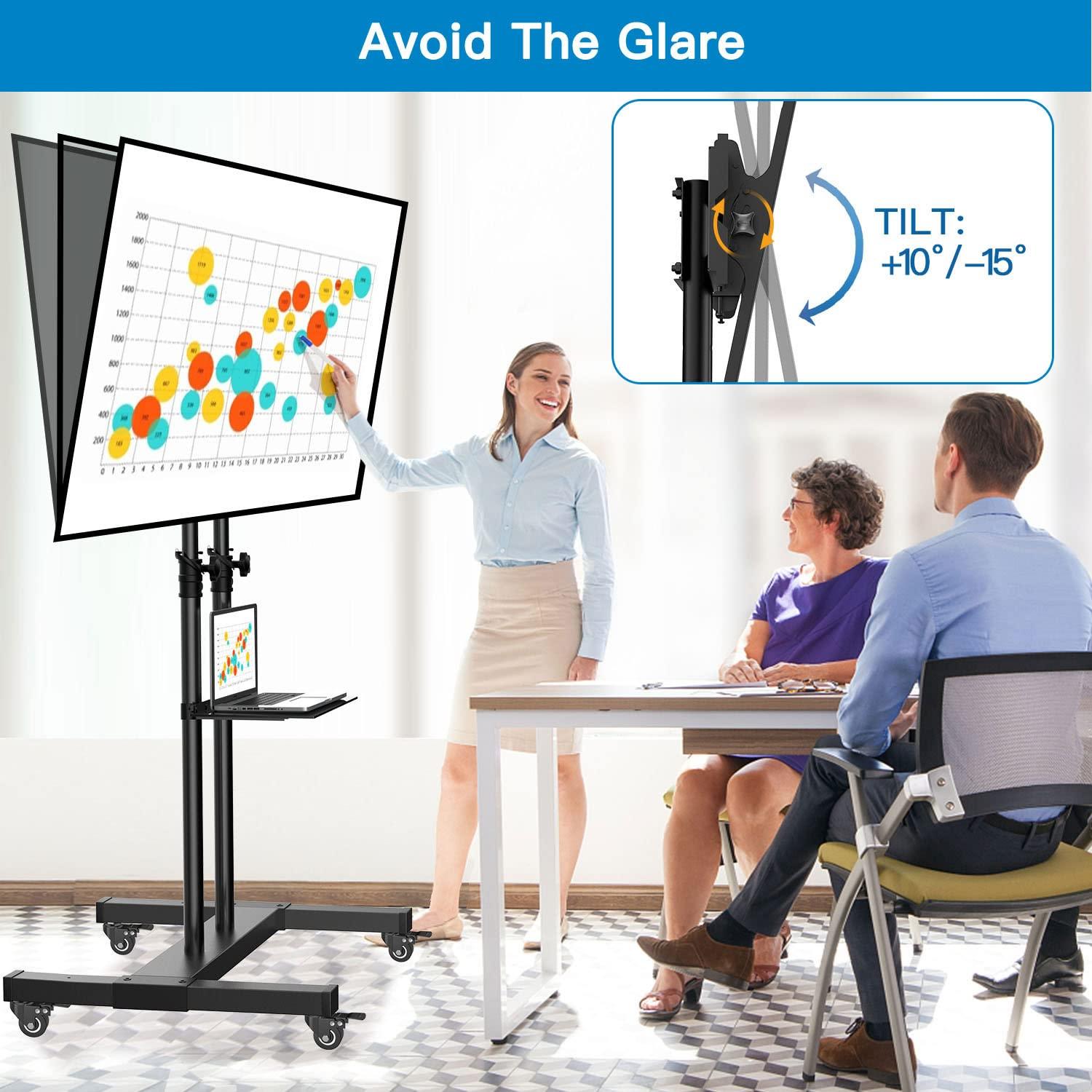 PERLESMITH PERLESMITH Mobile TV Stand on Wheels for 32-75 Inch Flat/Curved Panel Screens